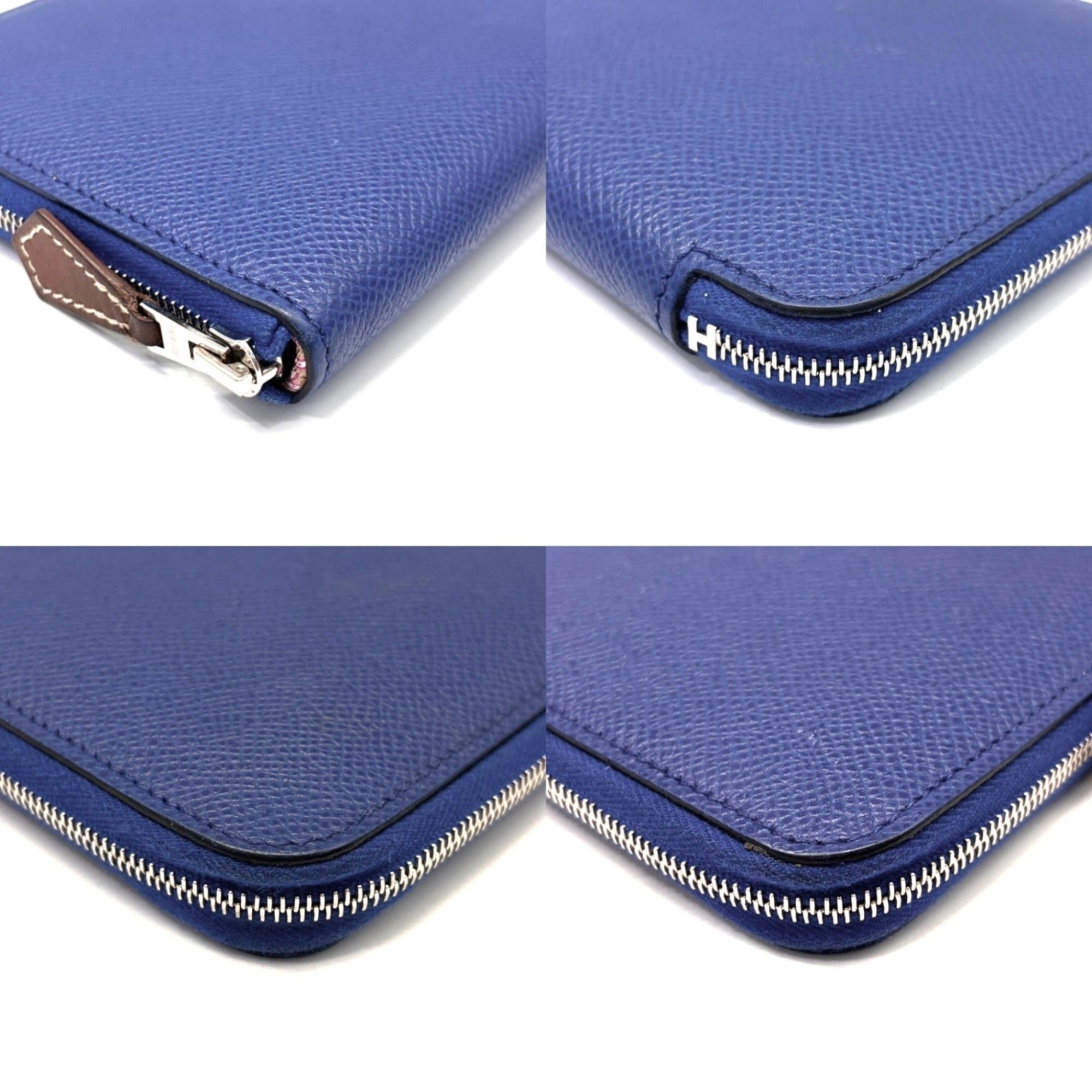 Hermes Hermes Hermès Azap Long Silk-In Epsom Leather Round Zip Wallet in Blue Size ONE SIZE - 3 Thumbnail