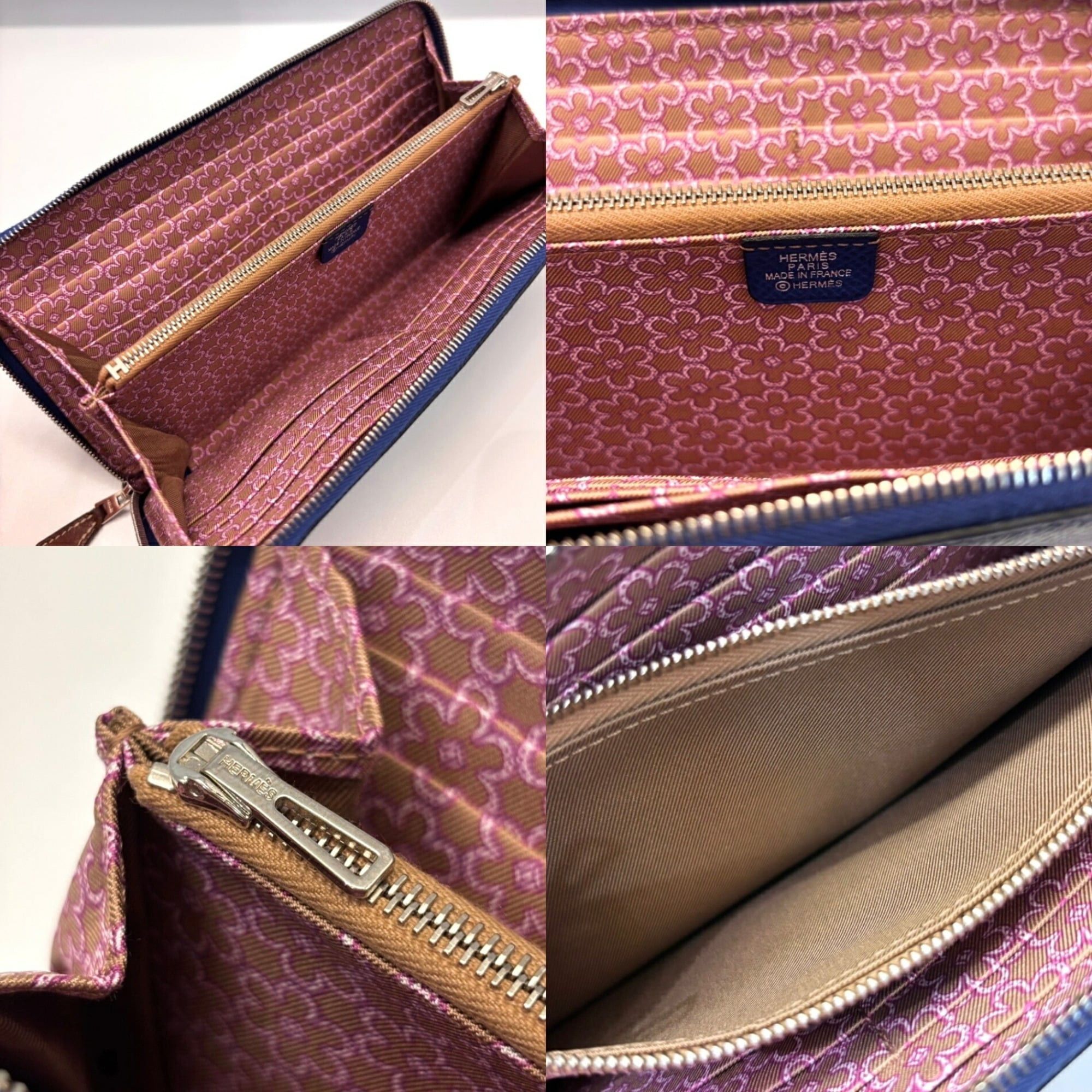 Hermes Hermes Hermès Azap Long Silk-In Epsom Leather Round Zip Wallet in Blue Size ONE SIZE - 5 Thumbnail