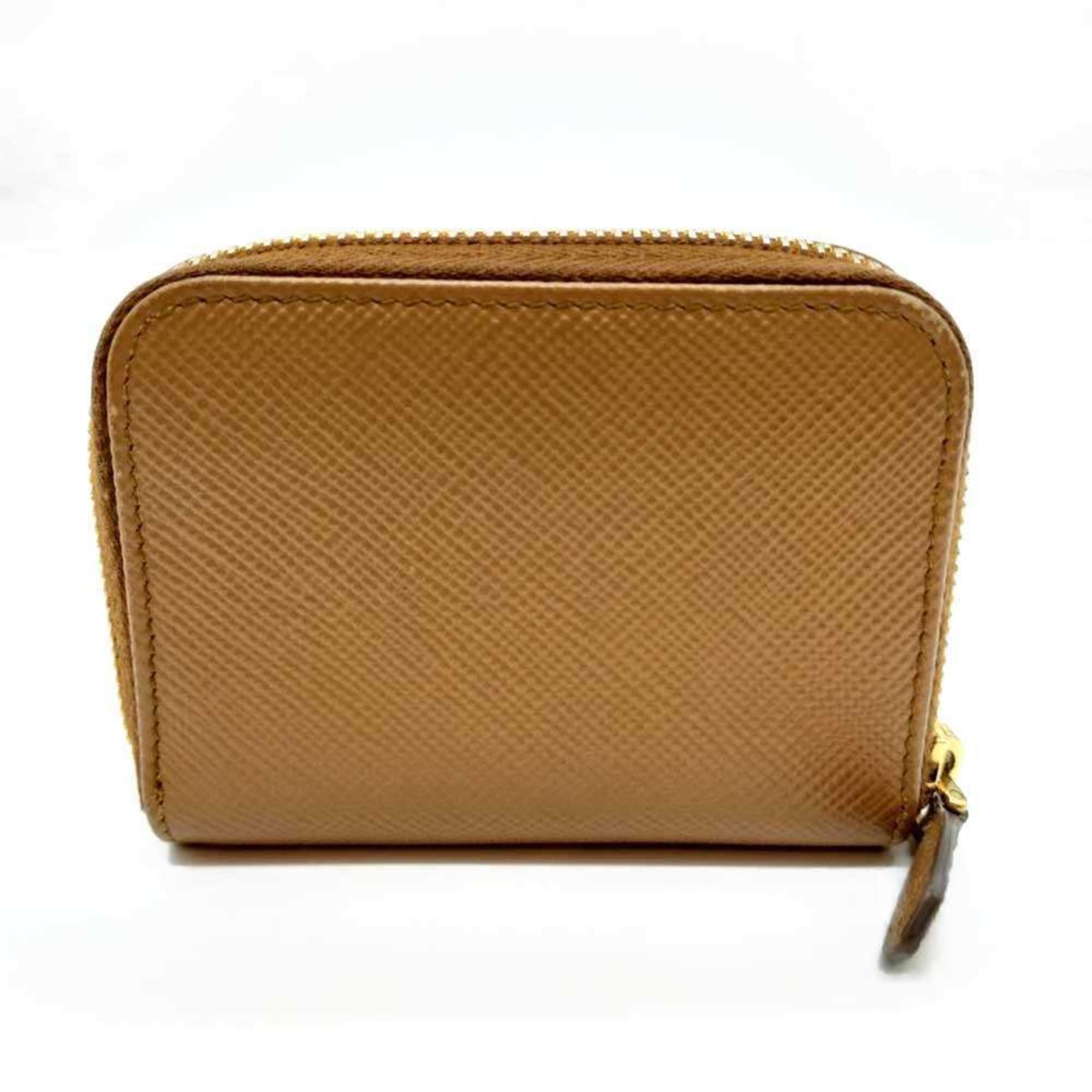Prada Prada coin case, round, camel and brown Saffiano leather, 1MM268 PRADA Size ONE SIZE - 2 Thumbnail