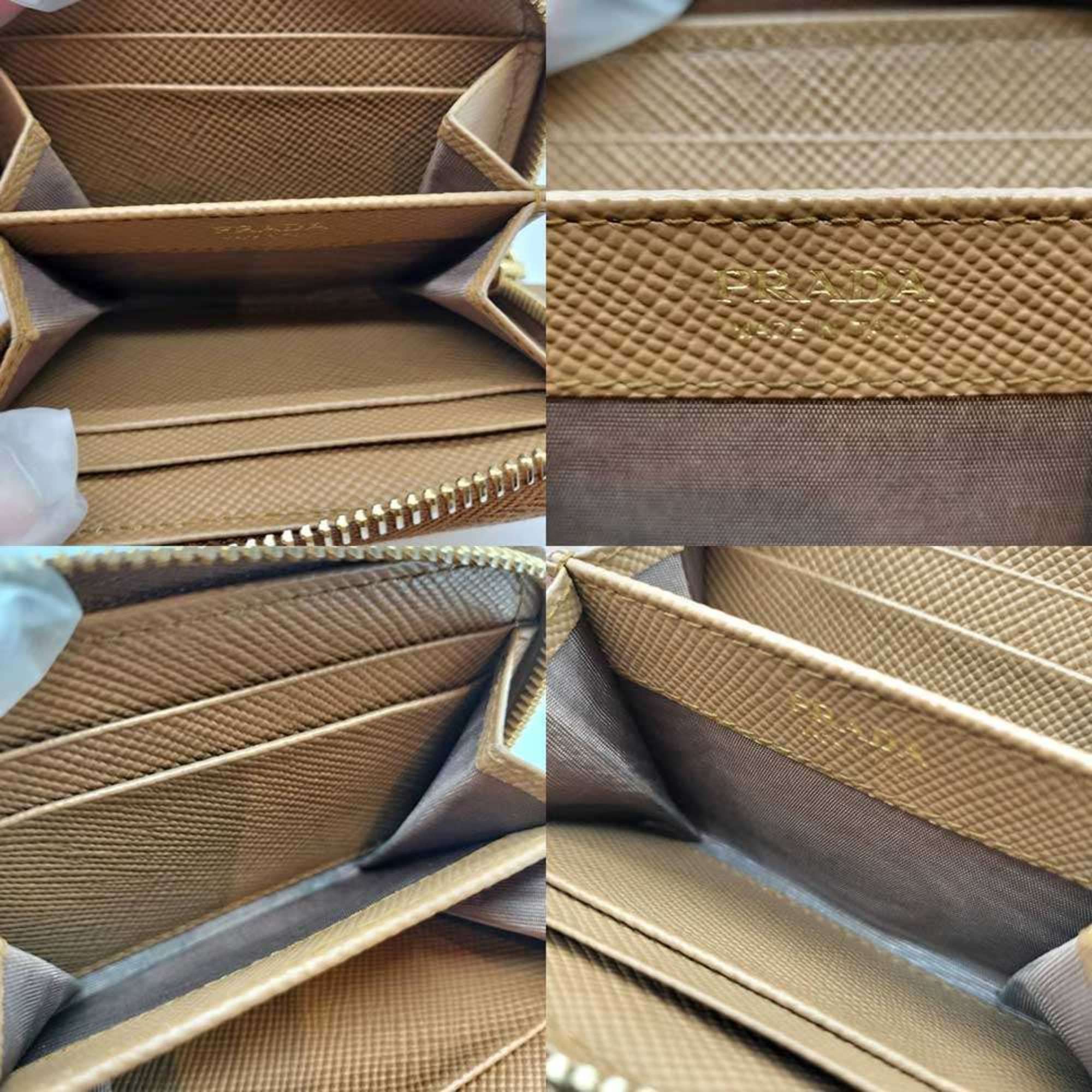 Prada Prada coin case, round, camel and brown Saffiano leather, 1MM268 PRADA Size ONE SIZE - 5 Thumbnail