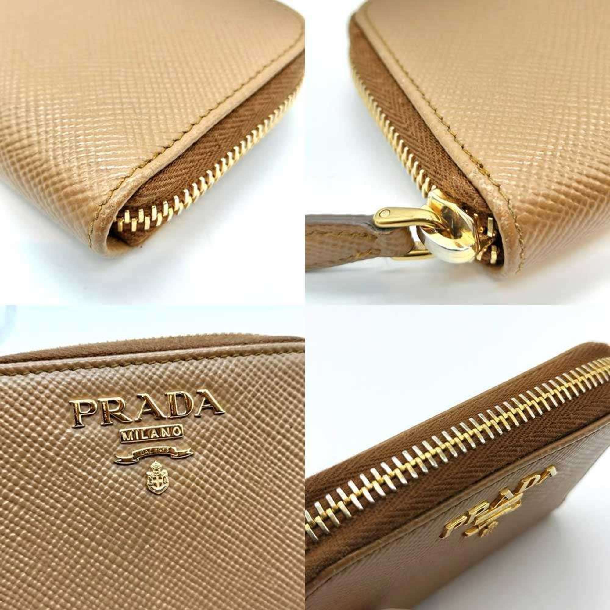 Prada Prada coin case, round, camel and brown Saffiano leather, 1MM268 PRADA Size ONE SIZE - 4 Thumbnail