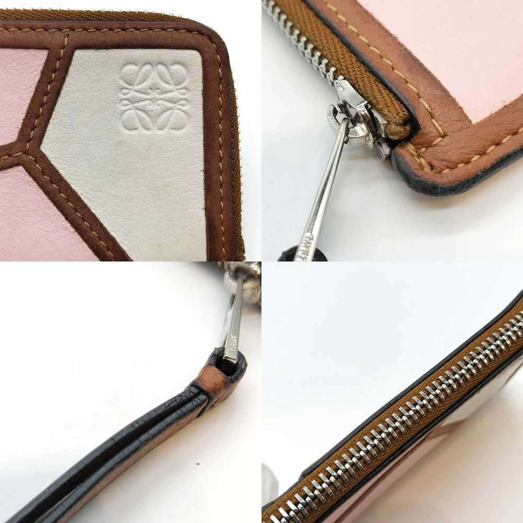 Loewe LOEWE Puzzle Coin Card Holder Fragment Case Mini Pink Leather Size ONE SIZE - 3 Thumbnail