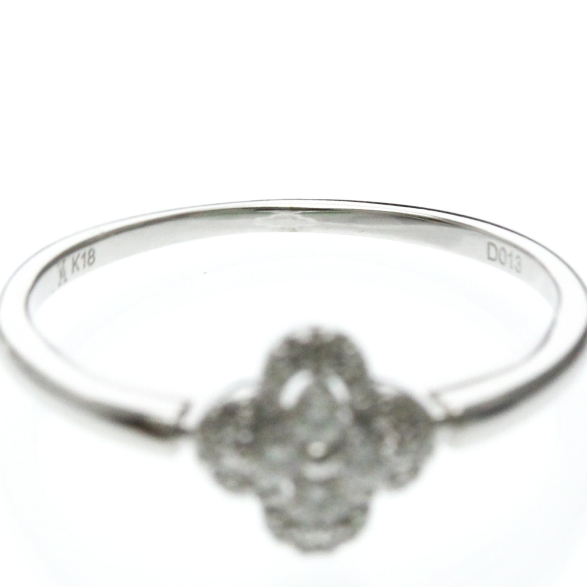 Other Vendome Aoyama Clover Diamond Ring White Gold (18K) Fashion Diamond Band Ring Silver Size ONE SIZE - 2 Thumbnail