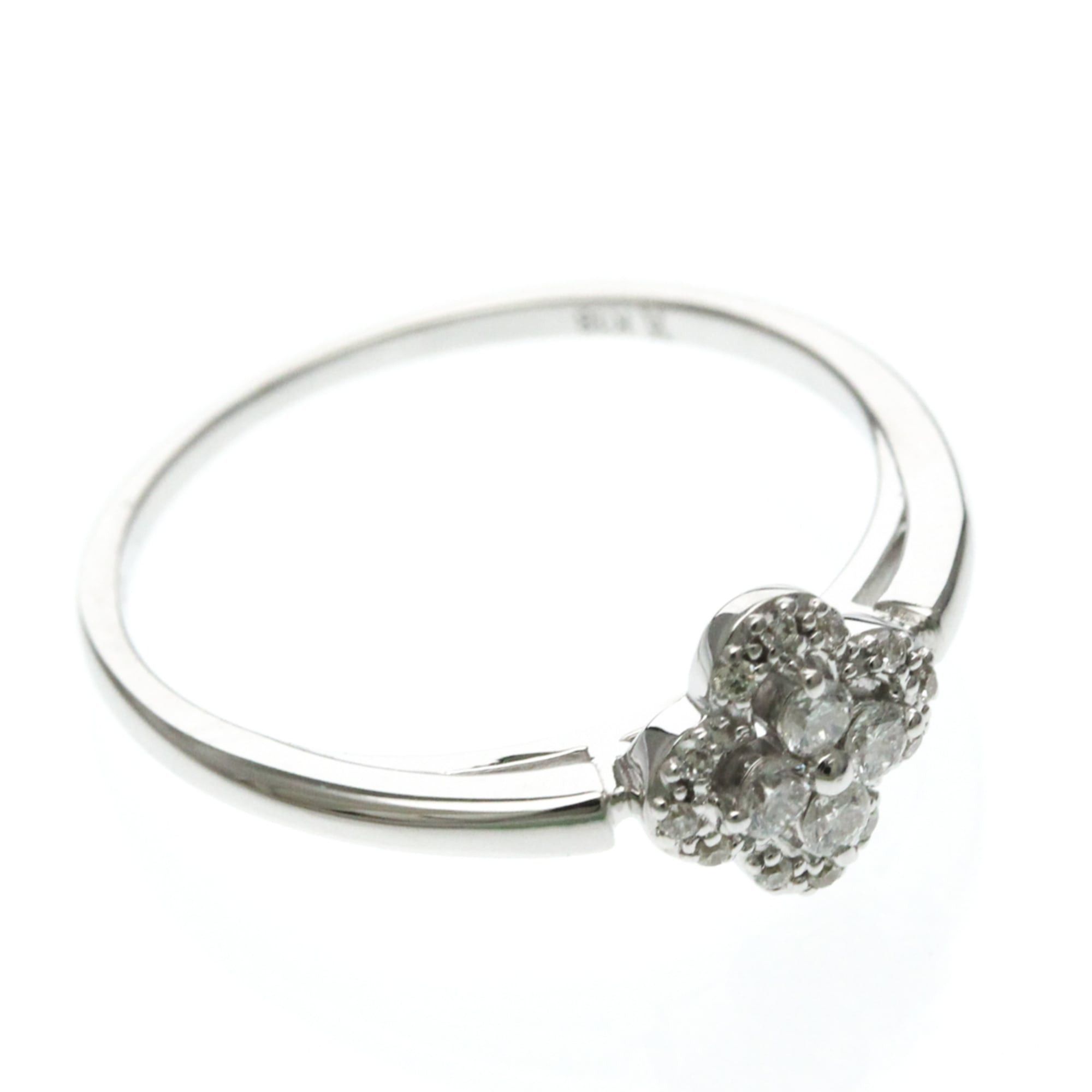 Other Vendome Aoyama Clover Diamond Ring White Gold (18K) Fashion Diamond Band Ring Silver Size ONE SIZE - 6 Thumbnail