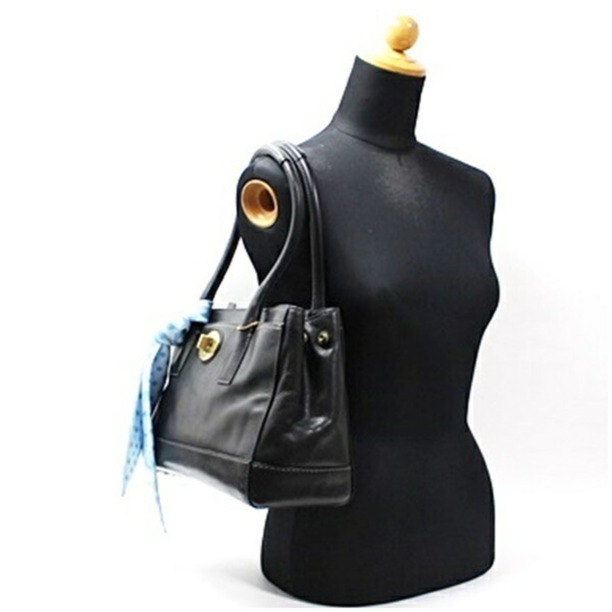 Coach Coach Tote Bag, Black Leather, 11553, for COACH, with Scarf Size ONE SIZE - 4 Thumbnail
