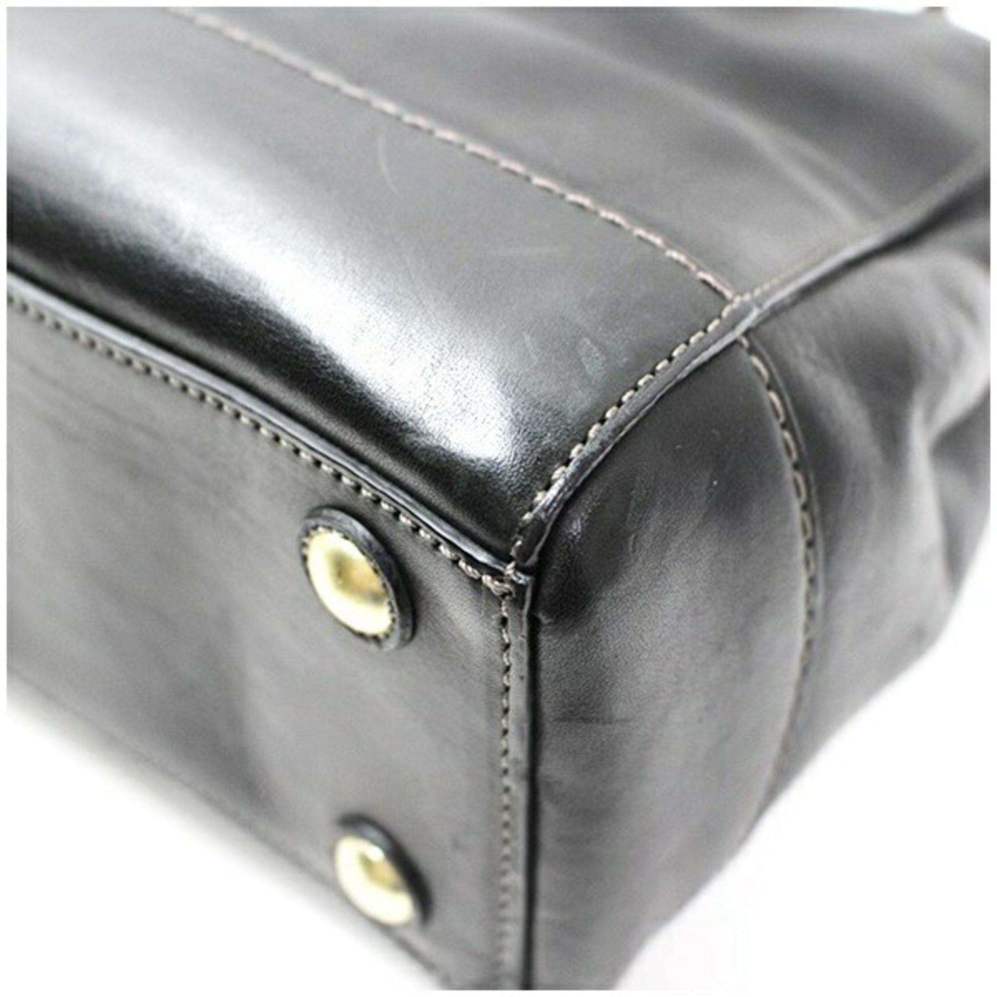 Coach Coach Tote Bag, Black Leather, 11553, for COACH, with Scarf Size ONE SIZE - 6 Thumbnail