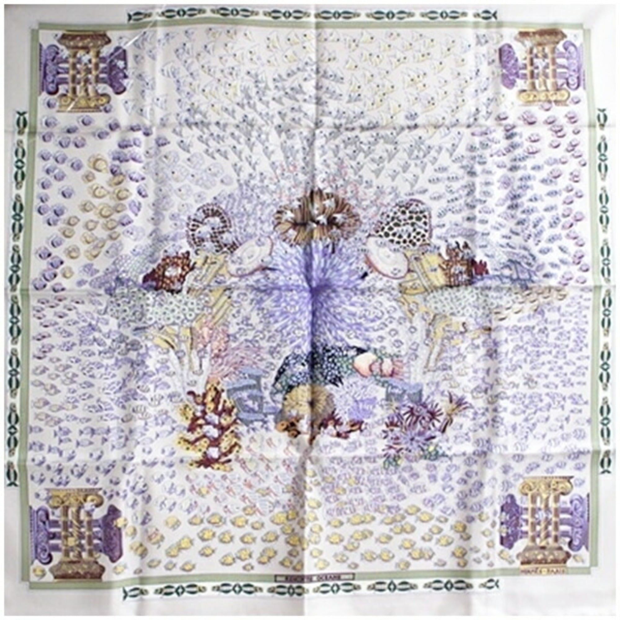 Hermes Hermes scarf muffler Carre 90 unused RENCONTE OCEANE Meeting of the Atlantic HERMES ladies Size ONE SIZE - 2 Thumbnail