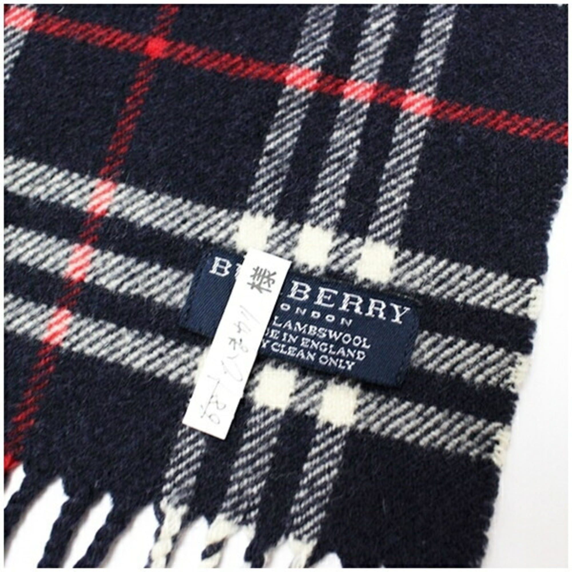 Burberry Burberry Wool Scarf, Navy x Check, 184 30 cm, for Men and Women Size ONE SIZE - 4 Thumbnail