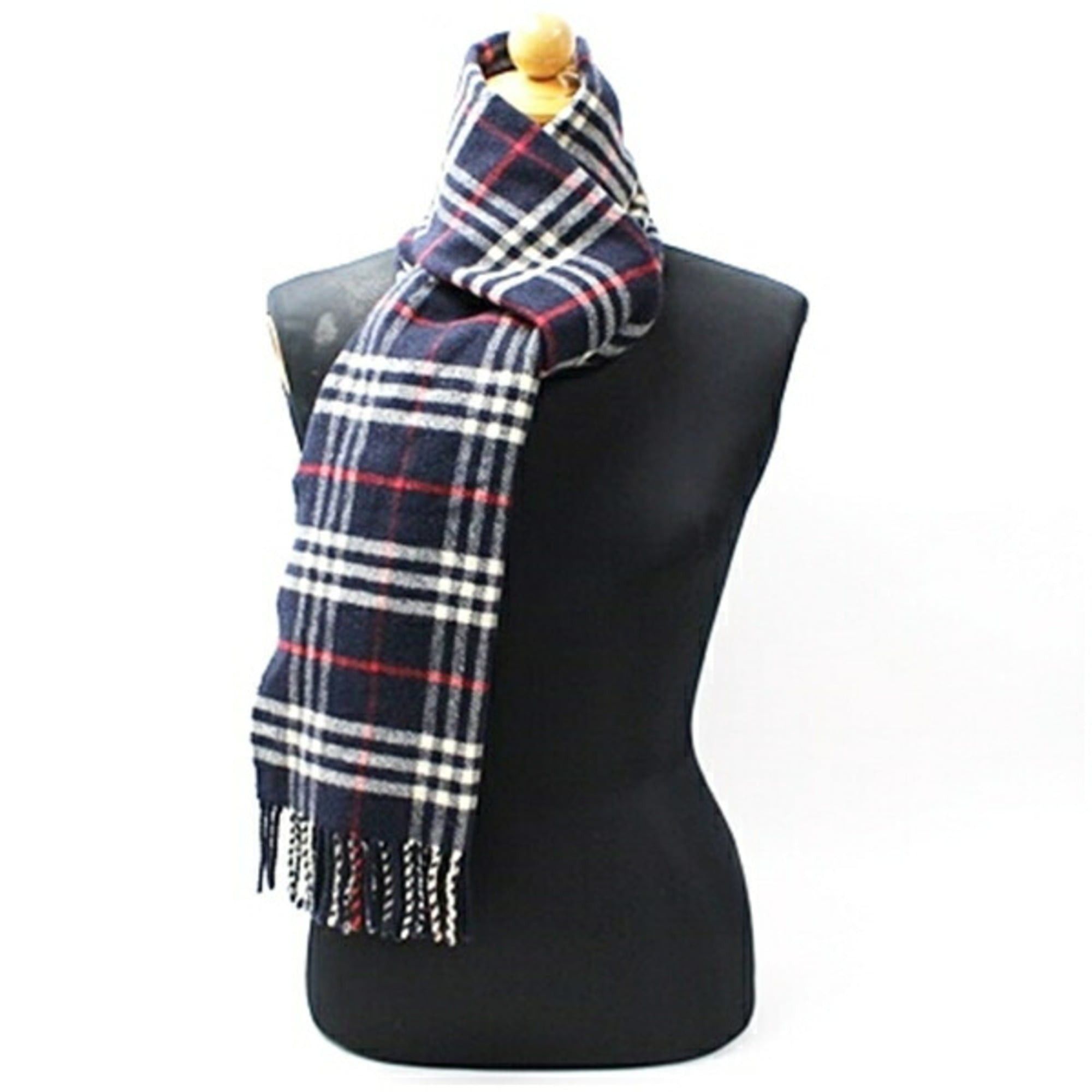 Burberry Burberry Wool Scarf, Navy x Check, 184 30 cm, for Men and Women Size ONE SIZE - 3 Thumbnail