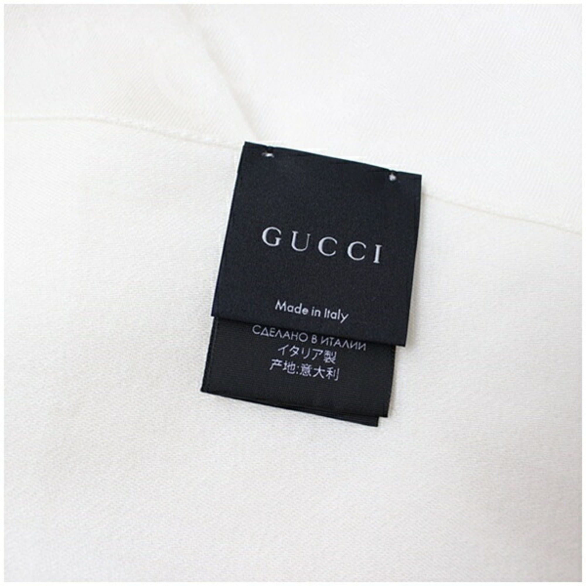 Gucci Gucci Wool and Silk Rectangular Stole with GG Pattern, White, GUCCI Women's Size ONE SIZE - 5 Thumbnail