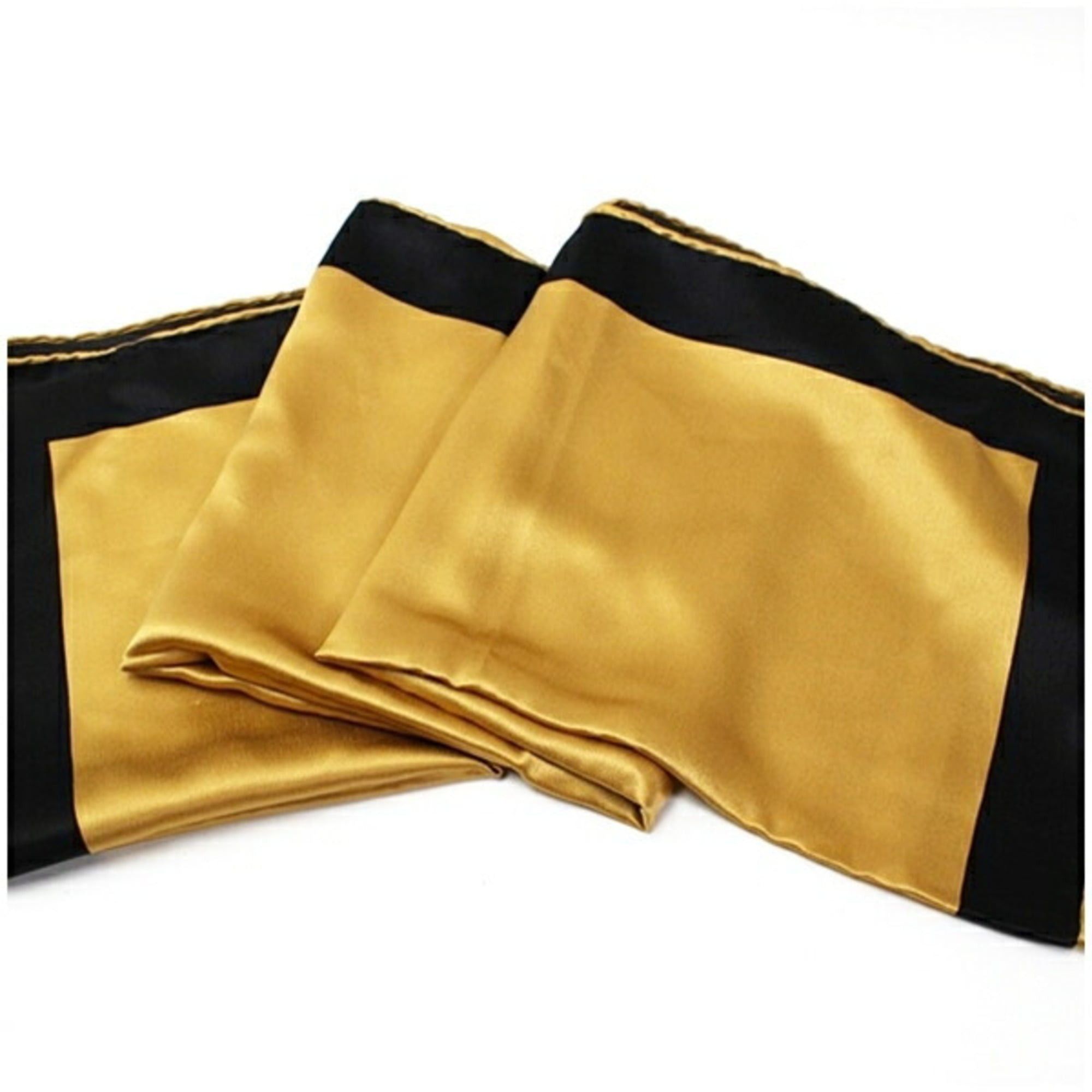 Fendi FENDI Silk Scarf Muffler Mustard x Black Women's Size ONE SIZE - 8 Thumbnail