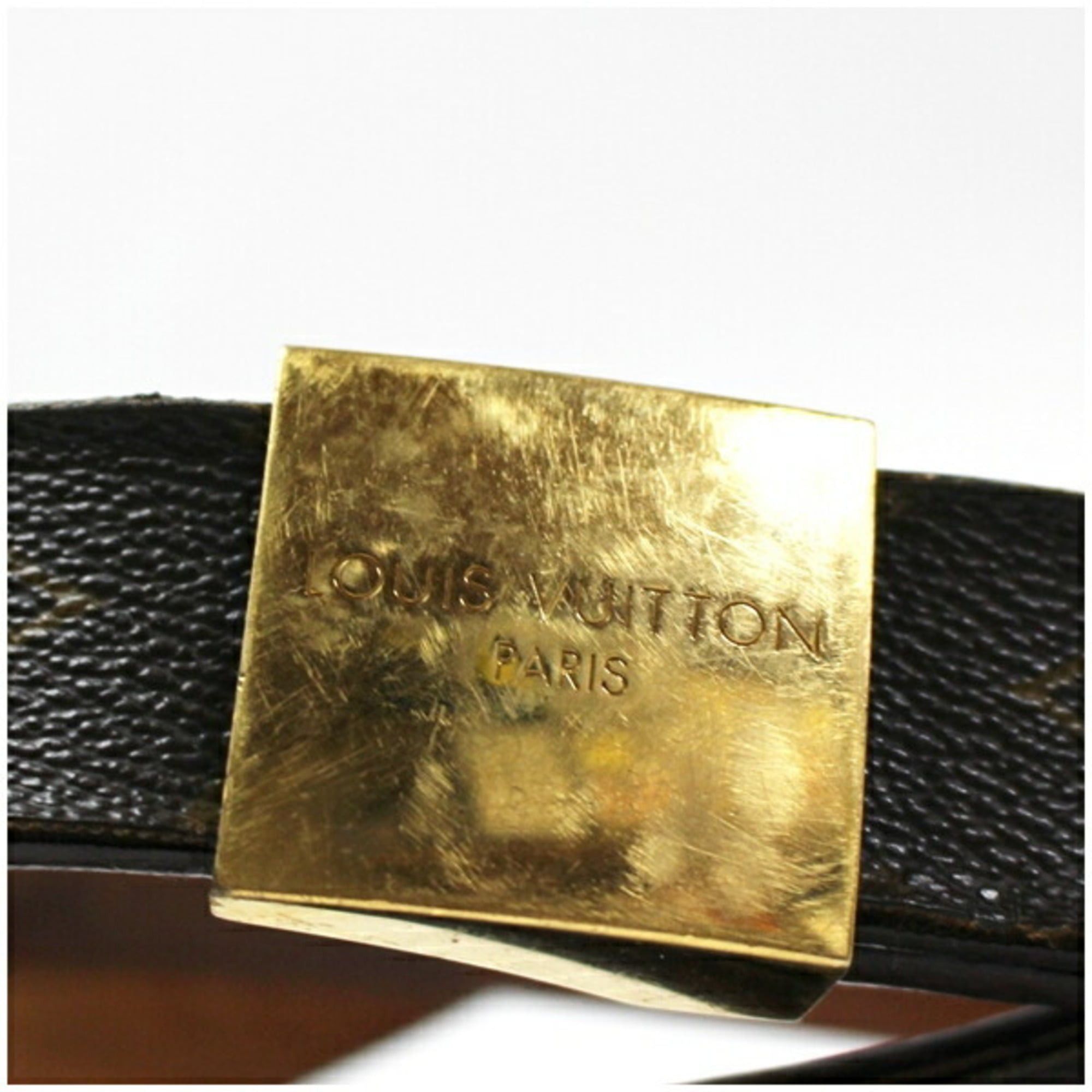 Louis Vuitton Louis Vuitton Men's Monogram Santur Carré Belt, M6800, 128.5 inches in length (5-way adjustment, 40.5-42.5 inches) with 4 custom-made holes Size ONE SIZE - 3 Thumbnail