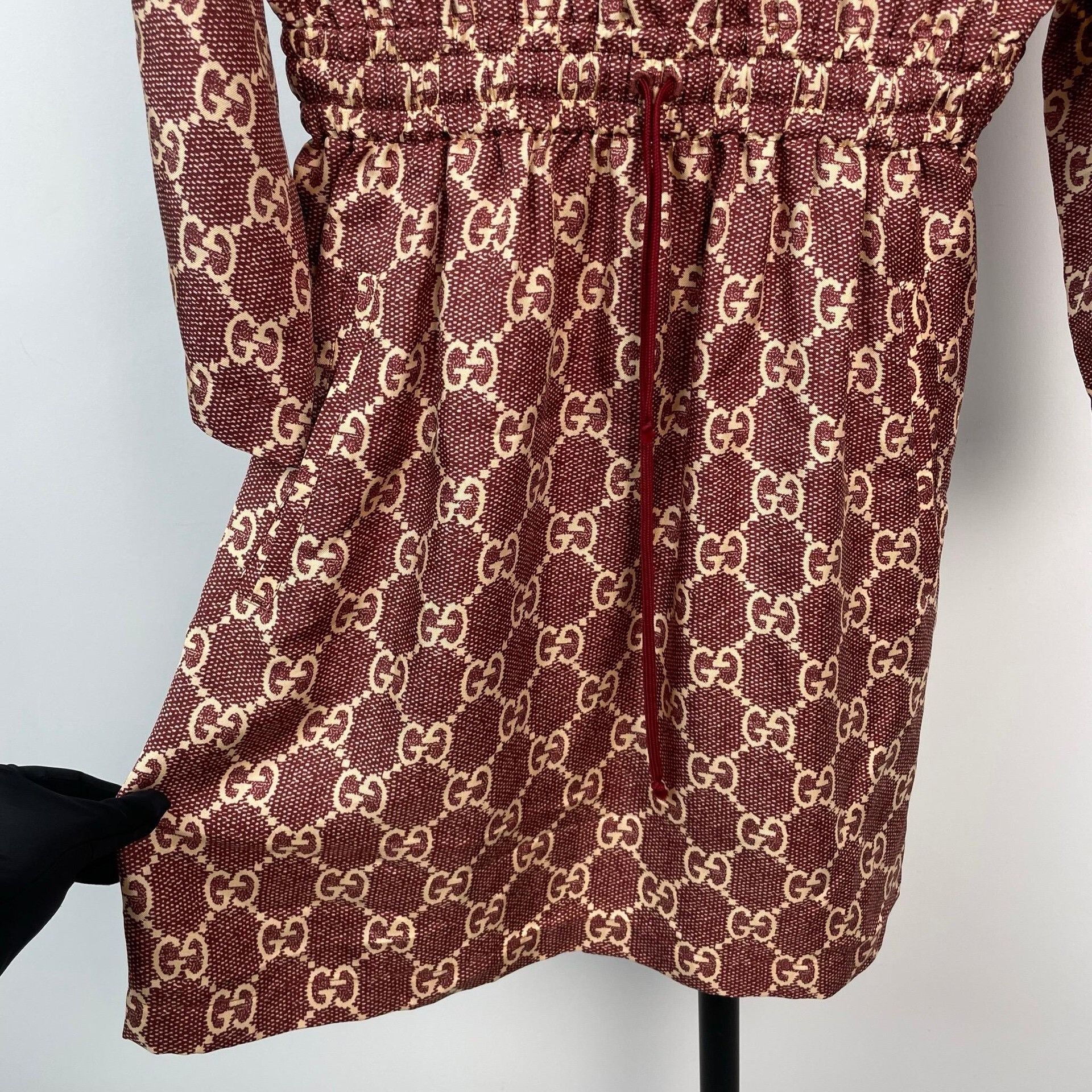 Gucci Gucci Double G Monogram Half-Zip Silk Dress Size M / US 6-8 / IT 42-44 - 3 Thumbnail