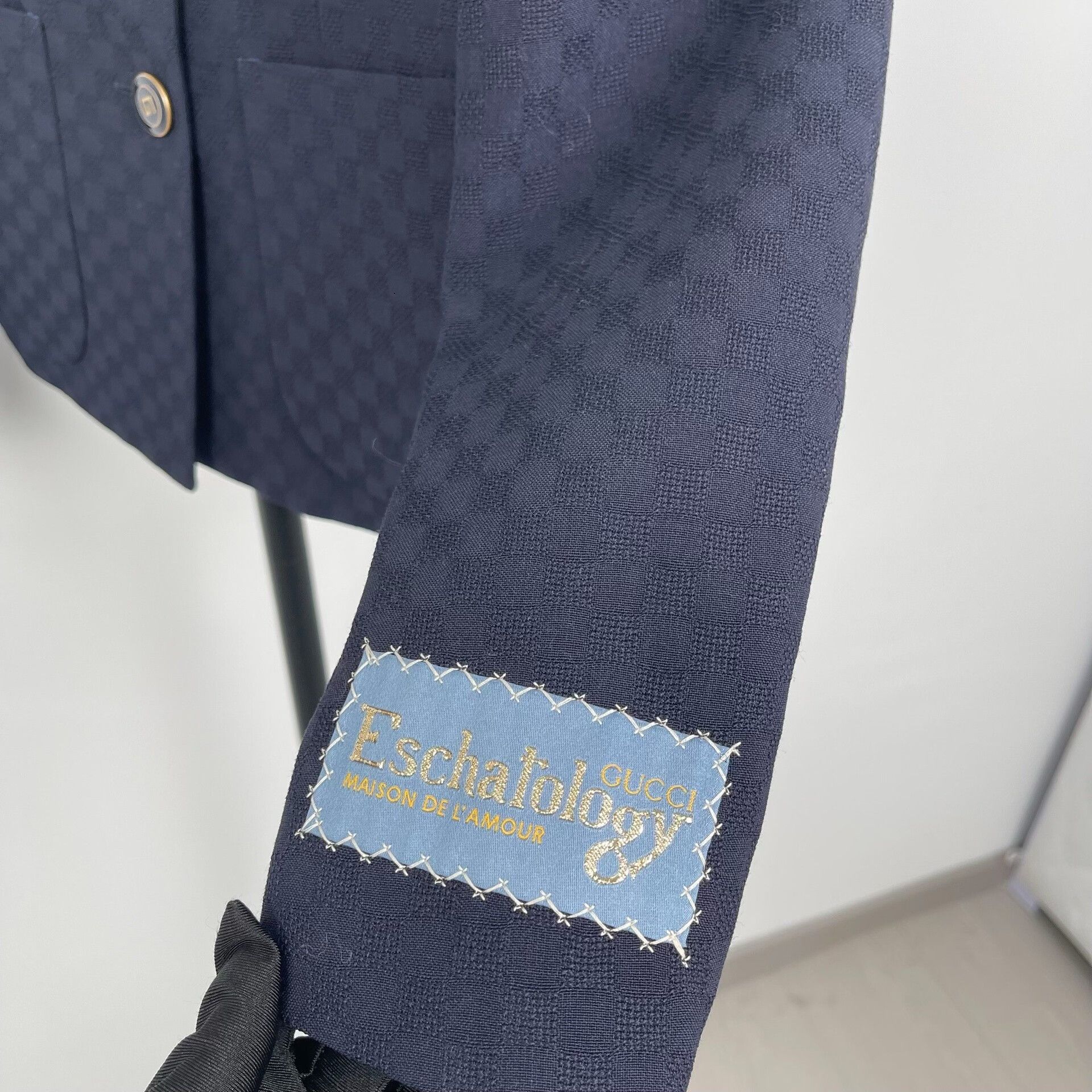 Gucci Gucci Women's Dark Blue Patterned Blazer 36 Size XS / US 0-2 / IT 36-38 - 3 Thumbnail