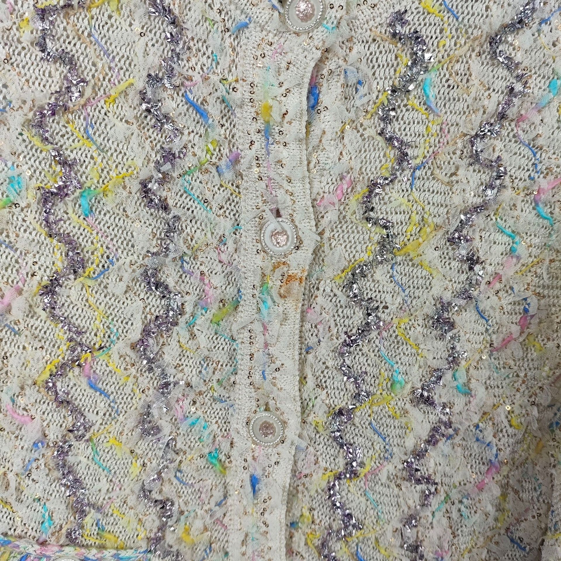 Chanel Chanel 22P Cream Sequin Tassel Cardigan Size XS / US 0-2 / IT 36-38 - 8 Thumbnail