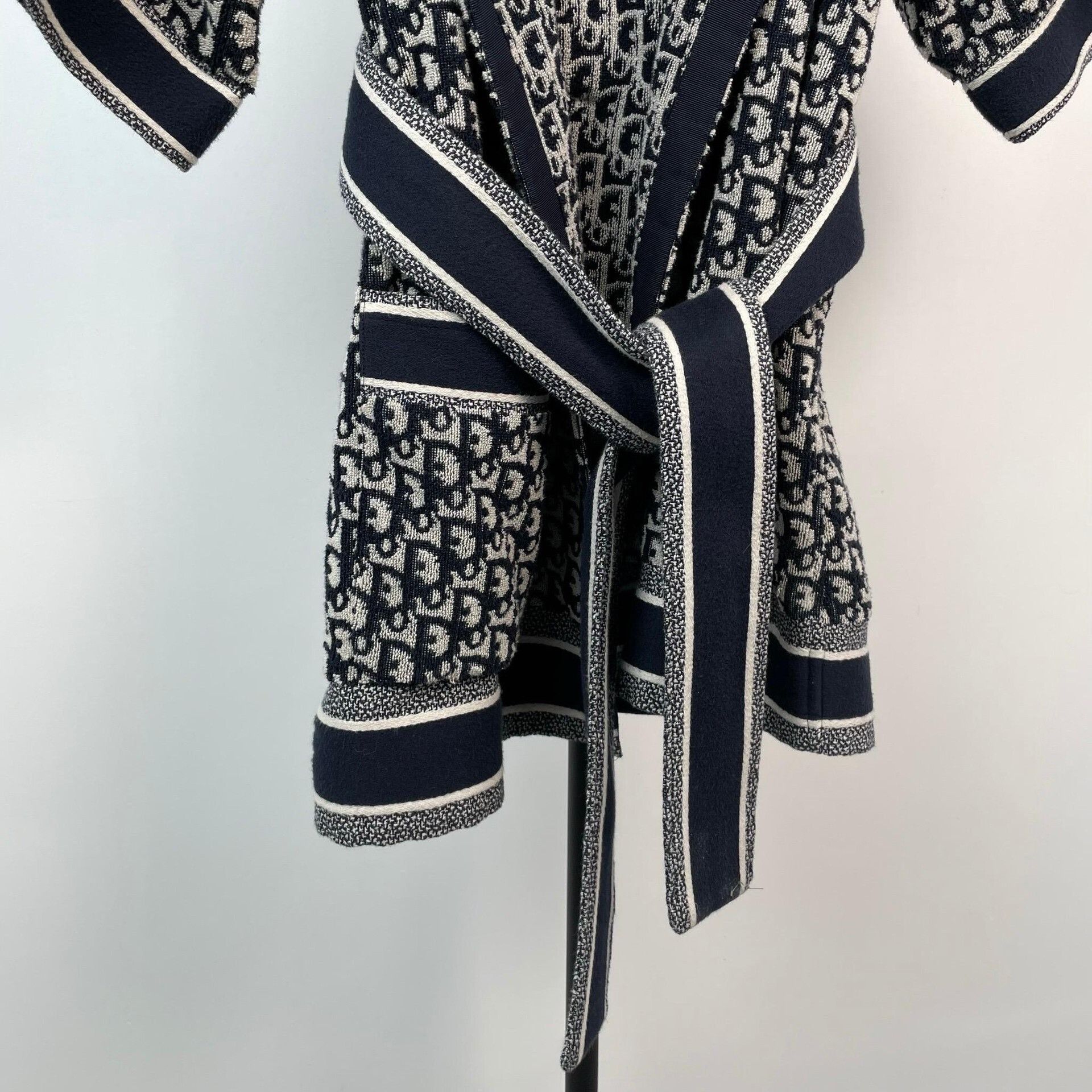 Dior Dior Chez Moi Navy Monogram Robe Coat Size M / US 6-8 / IT 42-44 - 4 Thumbnail