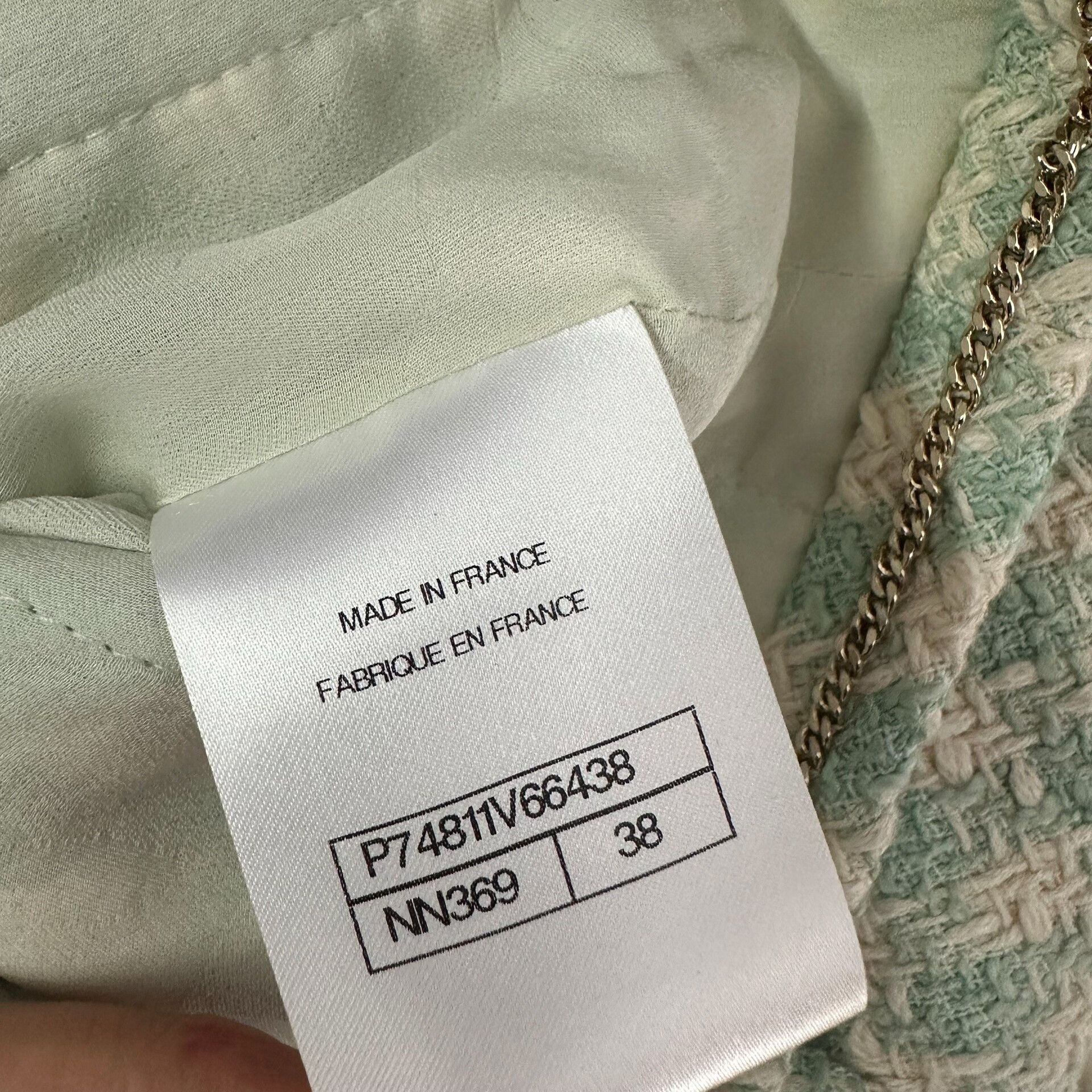 Chanel Chanel 23S Mint Green Tweed Short Coat Size S / US 4 / IT 40 - 7 Thumbnail