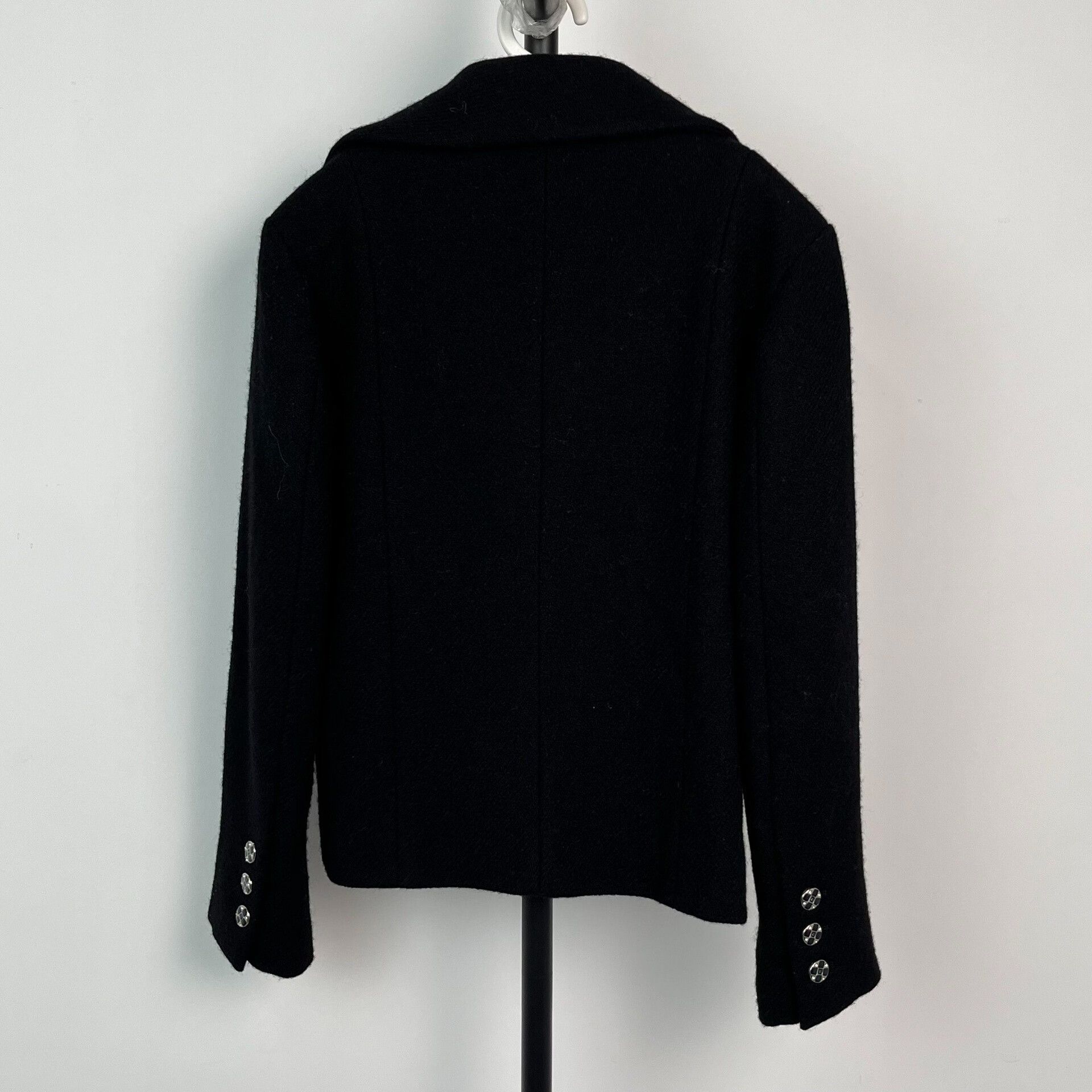 Chanel Chanel 22A Black Wool Collared Short Coat Size S / US 4 / IT 40 - 2 Thumbnail
