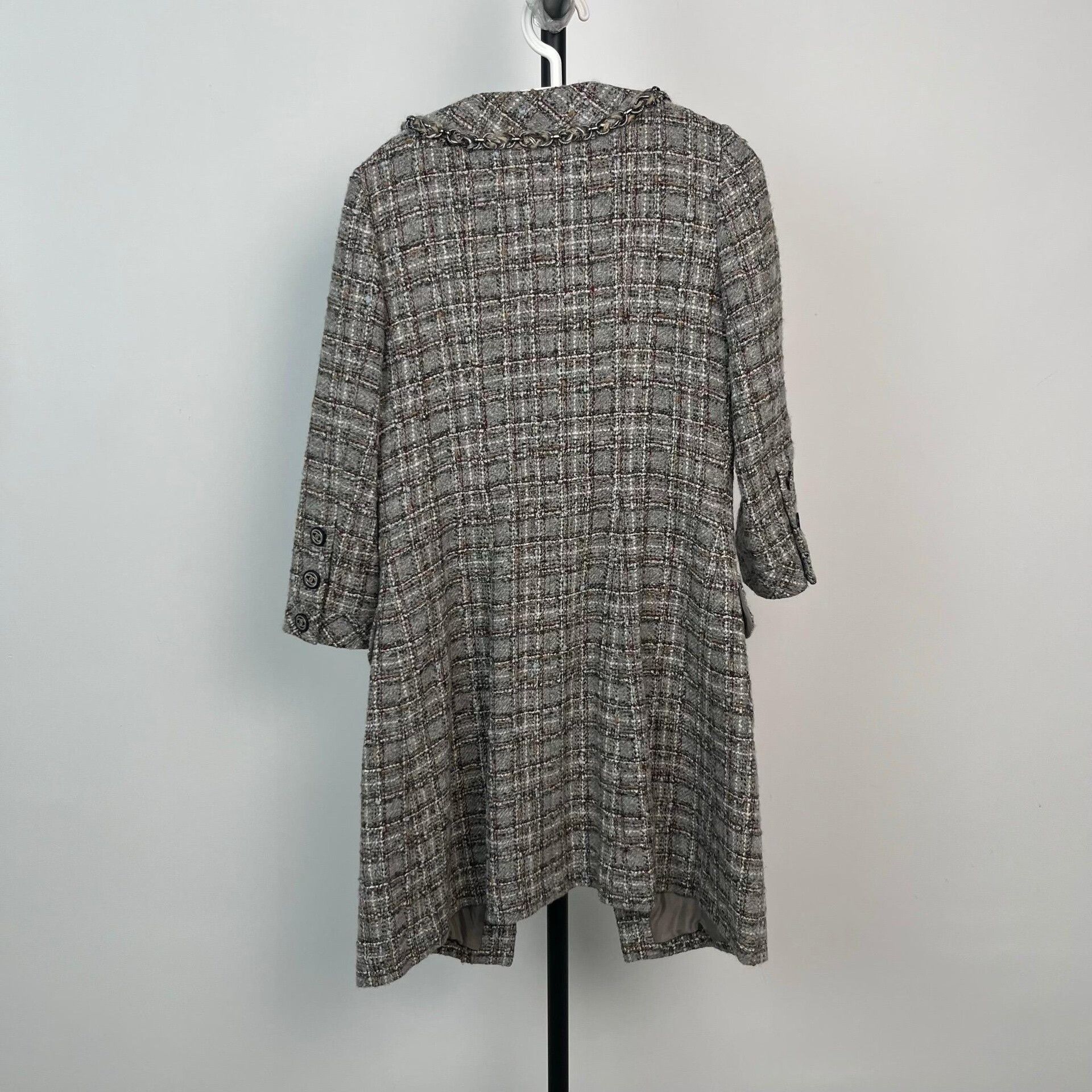 Chanel Chanel Edinburgh Gray Tweed Dress Coat Size S / US 4 / IT 40 - 2 Thumbnail