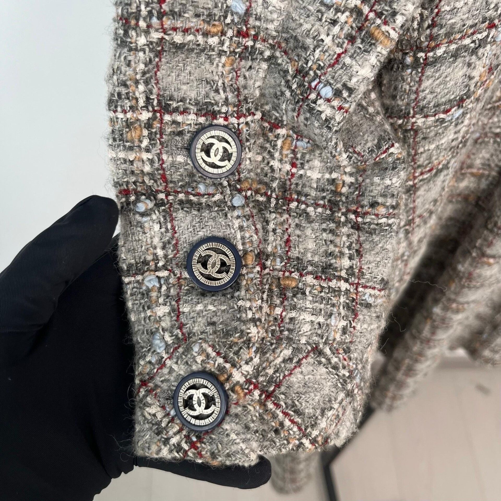 Chanel Chanel Edinburgh Gray Tweed Dress Coat Size S / US 4 / IT 40 - 3 Thumbnail