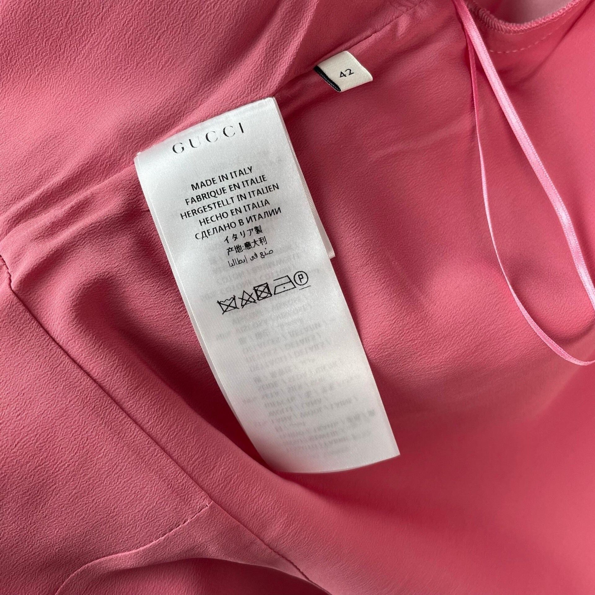 Gucci Gucci Pink V-Neck Colorblock Ribbed Trim Dress Size M / US 6-8 / IT 42-44 - 7 Thumbnail