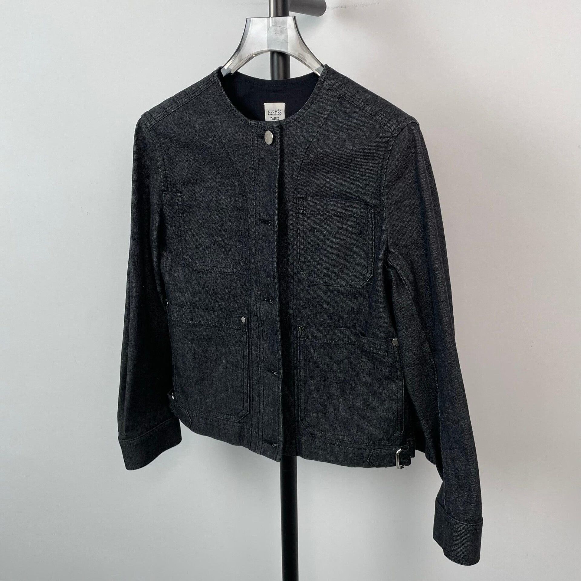 Hermes Hermes Black Gray Denim Jacket Size 34 Size XXS / US 00 / IT 34 - 8 Thumbnail