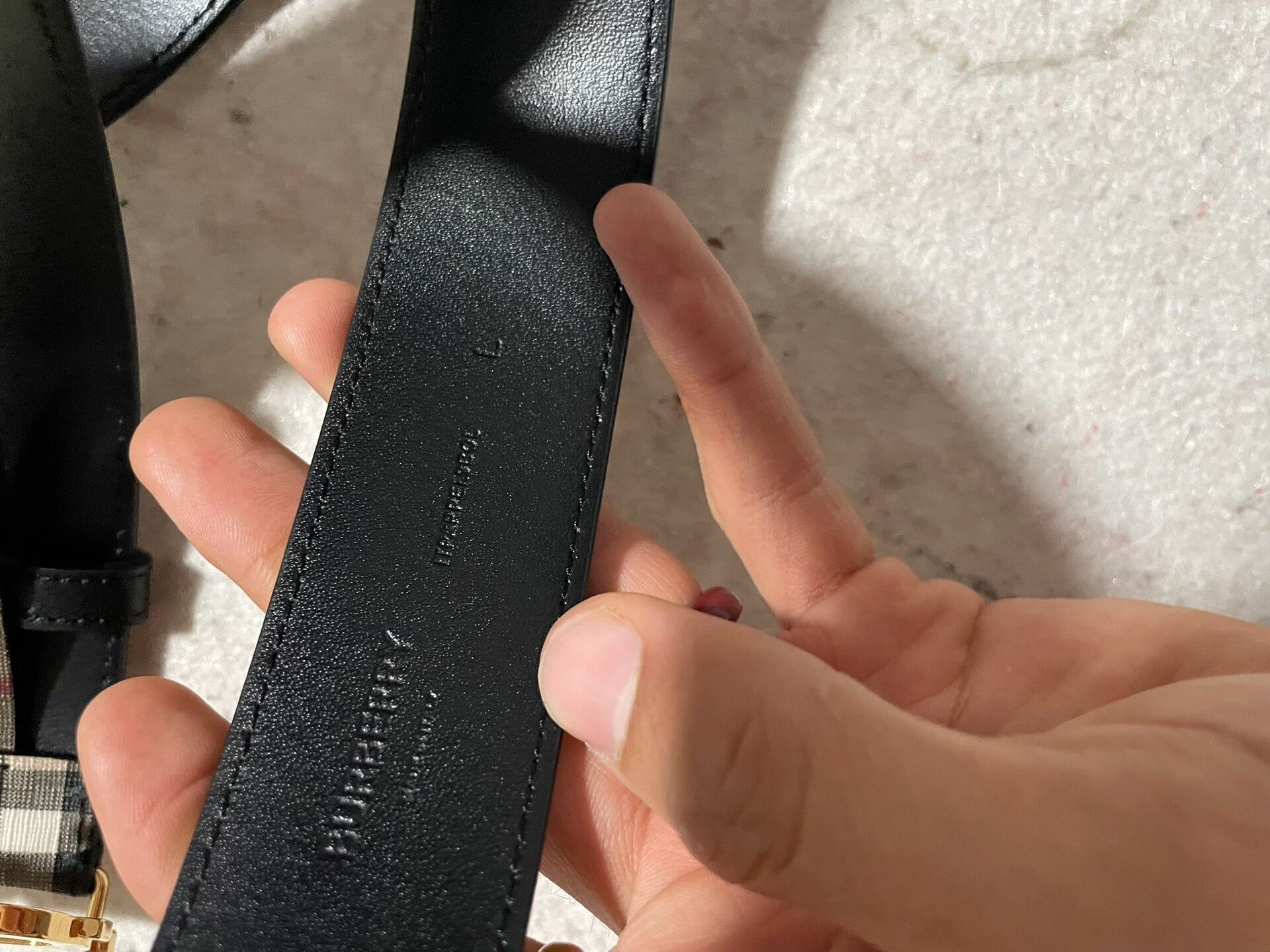 Burberry Burberry Classic Check Leather Belt Size ONE SIZE - 8 Thumbnail