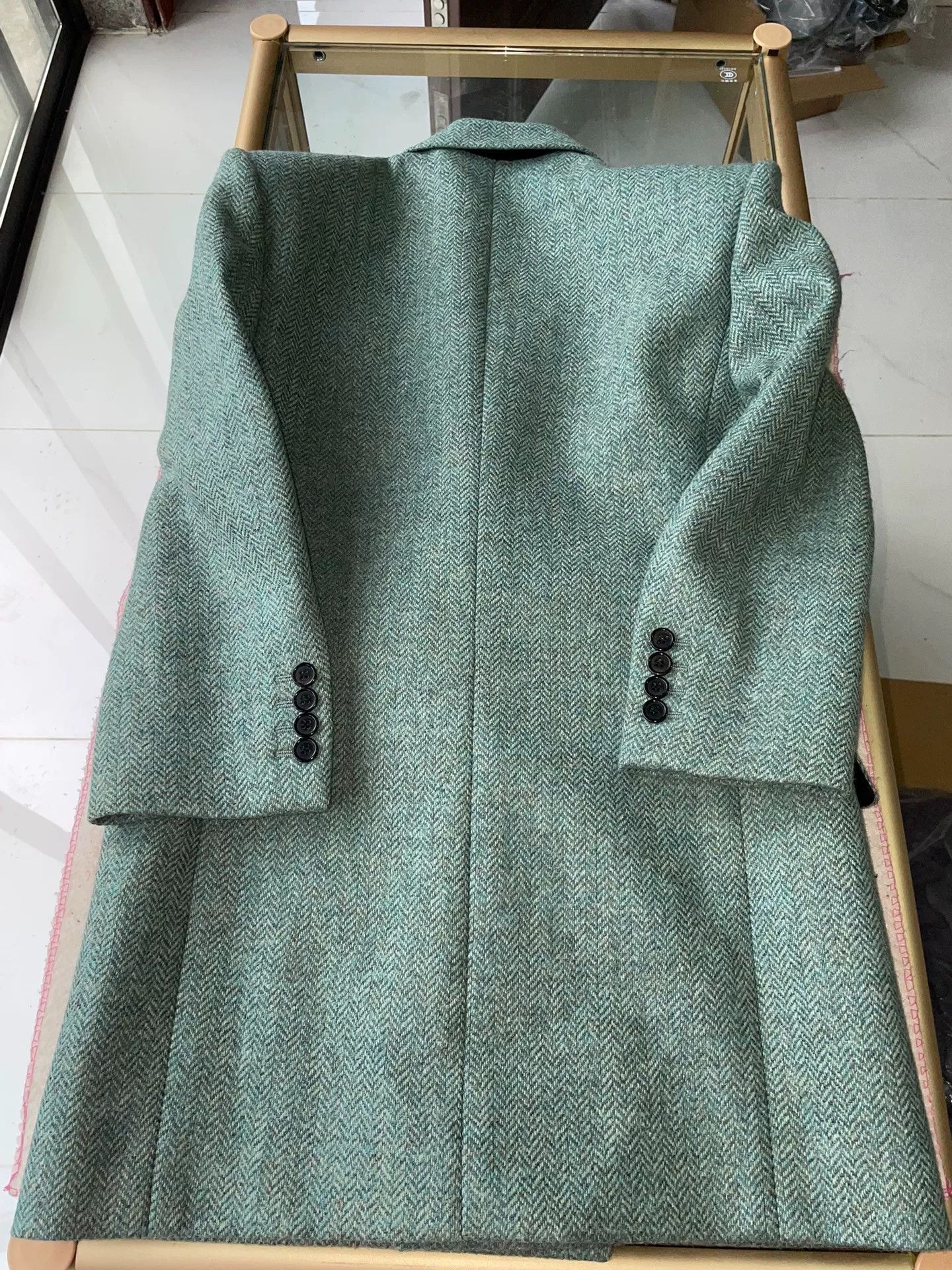 Saint Laurent Paris Saint Laurent Light Green Herringbone Blazer Size XS / US 0-2 / IT 36-38 - 7 Thumbnail