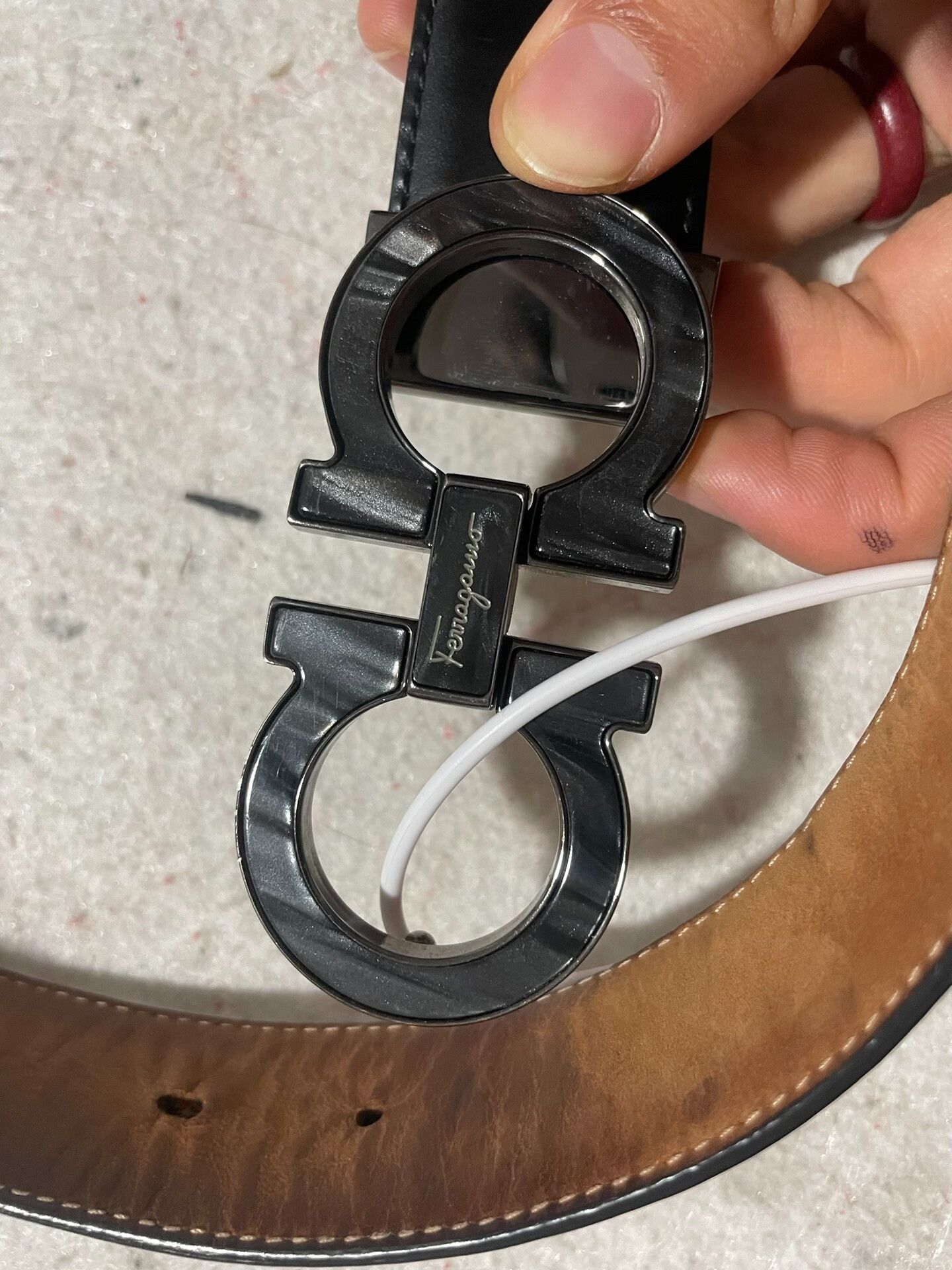Salvatore Ferragamo Ferragamo Reversible Logo Buckle Belt Size ONE SIZE - 7 Thumbnail