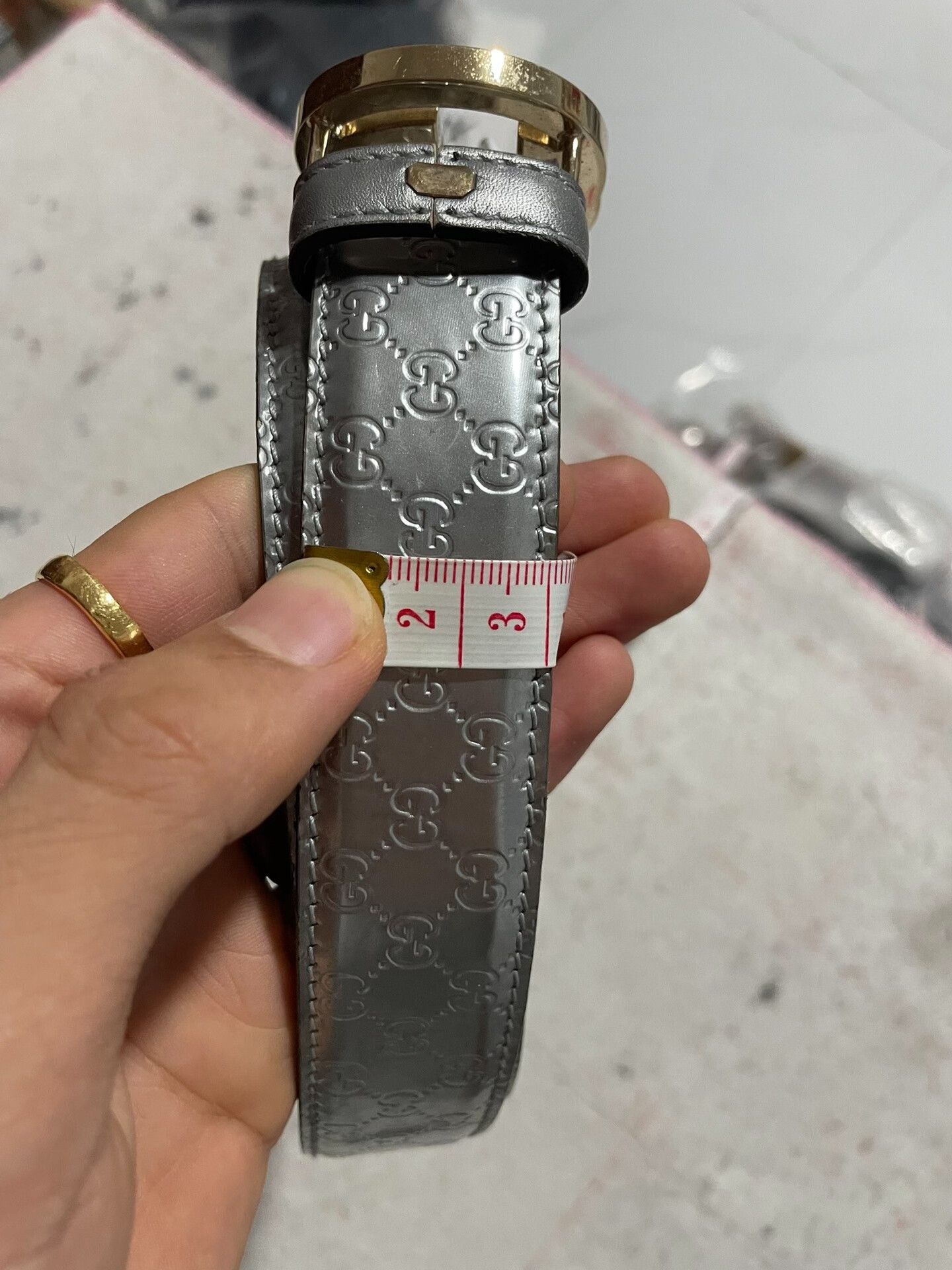 Gucci Gucci Belt with Gold Metal Buckle Size ONE SIZE - 9 Thumbnail