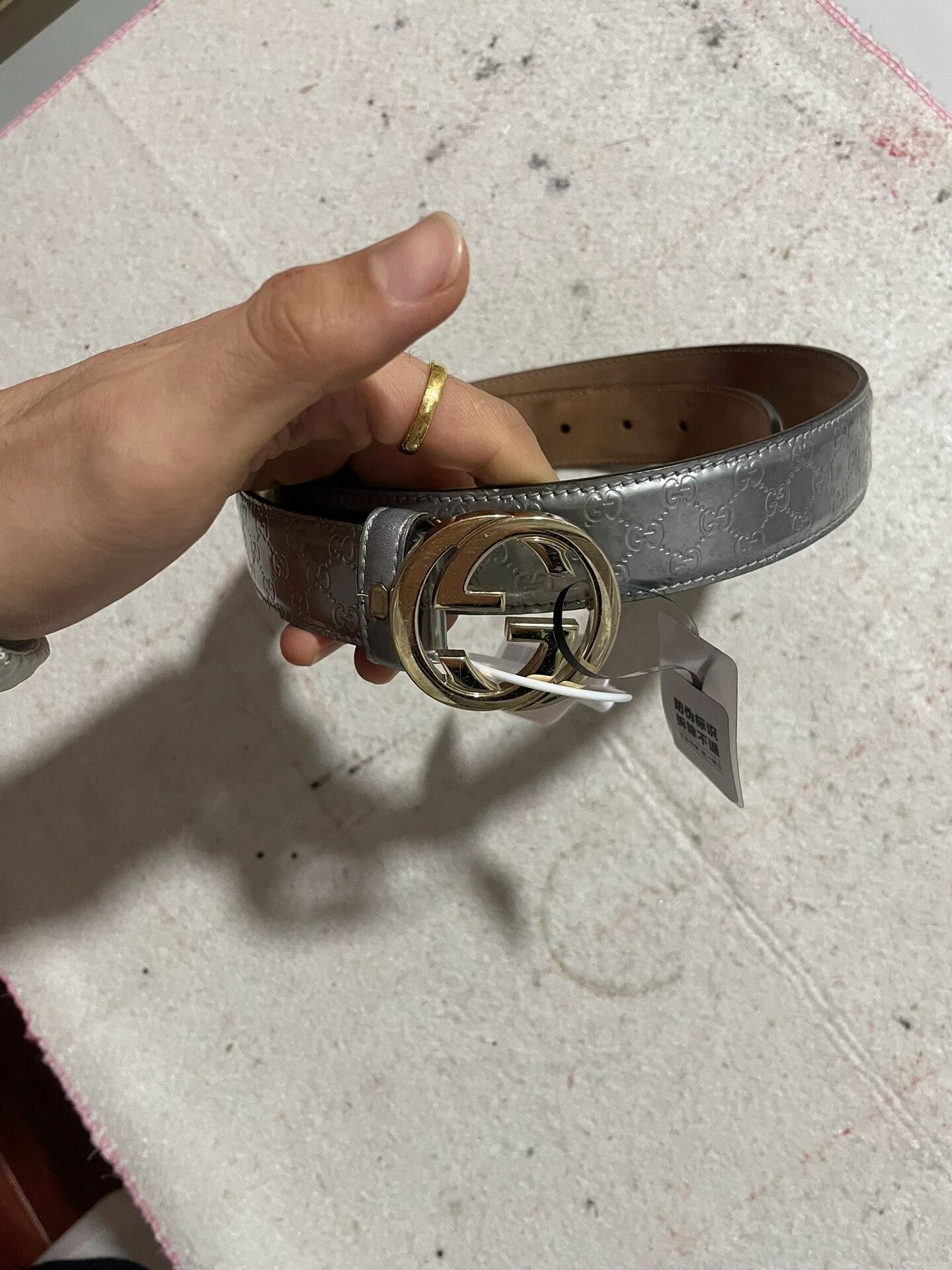 Gucci Gucci Belt with Gold Metal Buckle Size ONE SIZE - 8 Thumbnail
