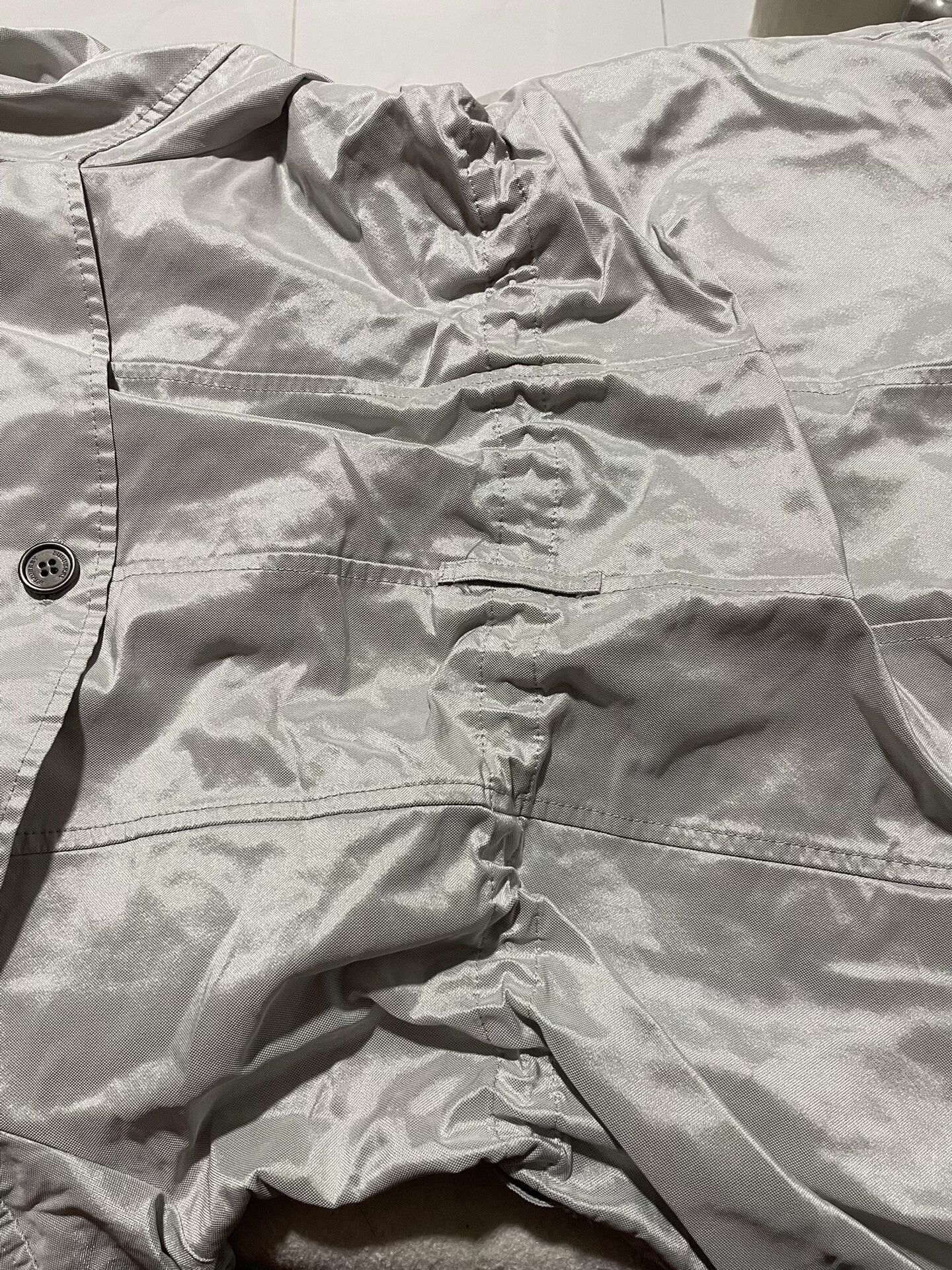 Burberry Burberry Silver Nylon Trench Coat Size L / US 10 / IT 46 - 5 Thumbnail