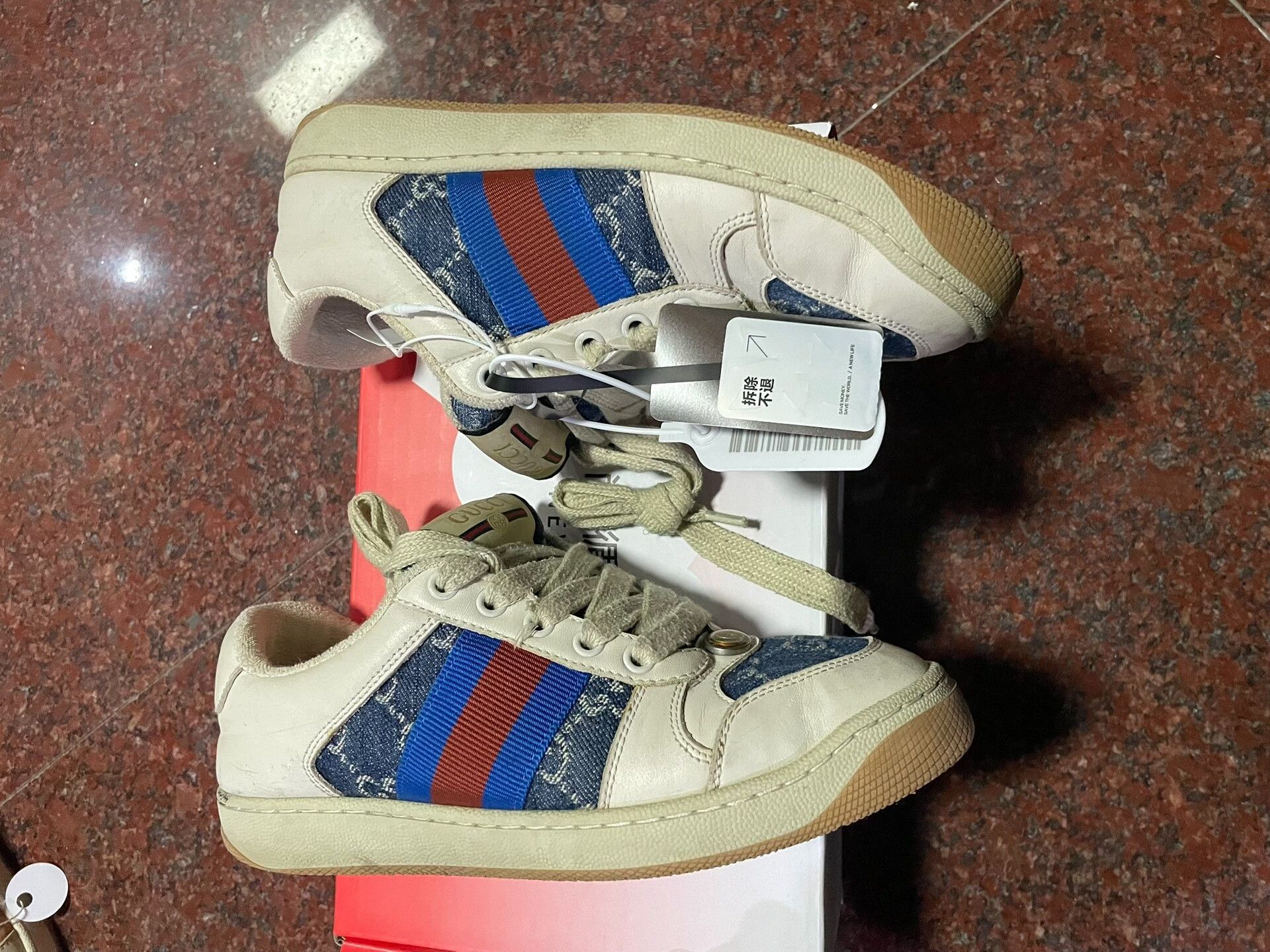 Gucci Gucci Distressed Sneakers 35.5 Size US 4.5 / IT 34.5 - 2 Thumbnail