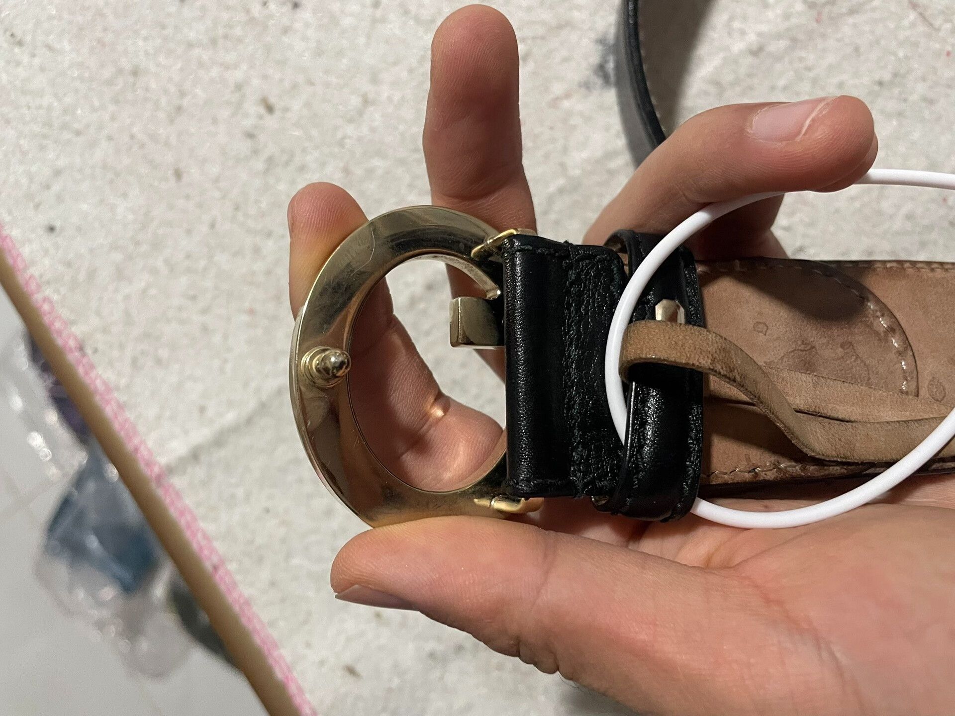 Gucci Gucci Black Leather Belt Size ONE SIZE - 4 Thumbnail