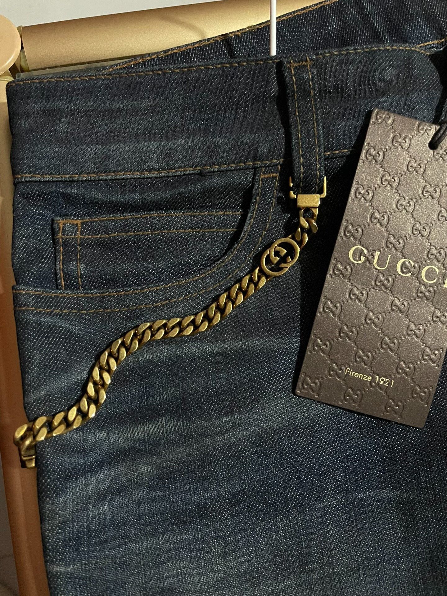 Gucci Gucci Jeans with Chain Decoration Size US 27 - 4 Thumbnail