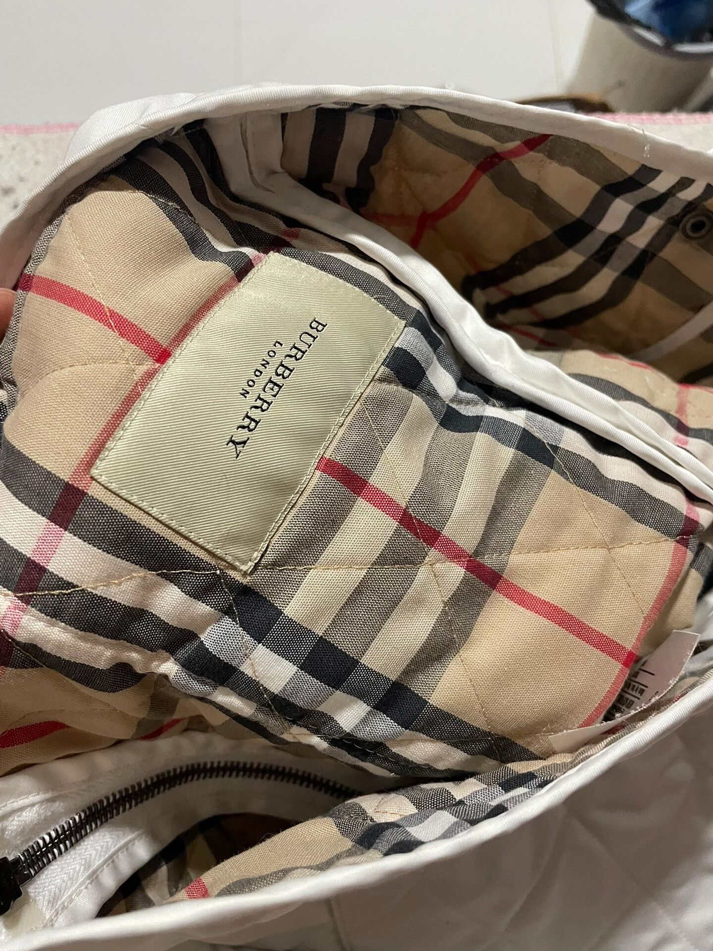 Burberry Burberry White Quilted Cotton Coat Size S / US 4 / IT 40 - 5 Thumbnail