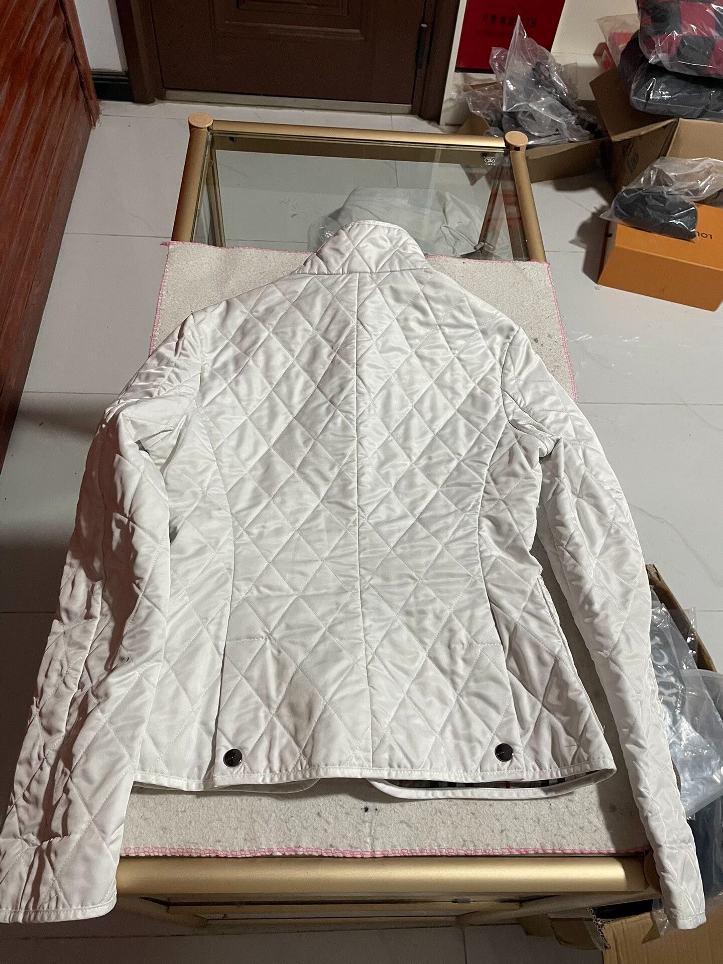 Burberry Burberry White Quilted Cotton Coat Size S / US 4 / IT 40 - 6 Thumbnail