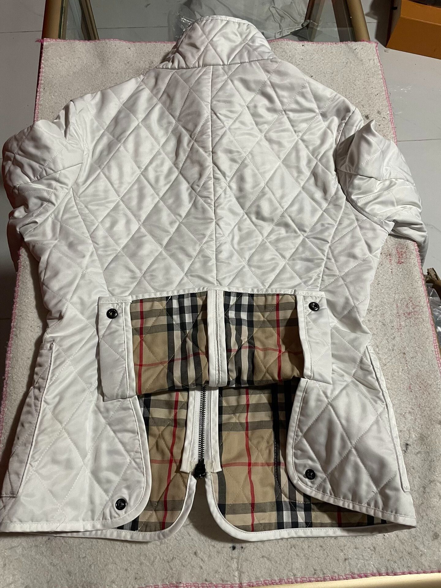 Burberry Burberry White Quilted Cotton Coat Size S / US 4 / IT 40 - 9 Thumbnail