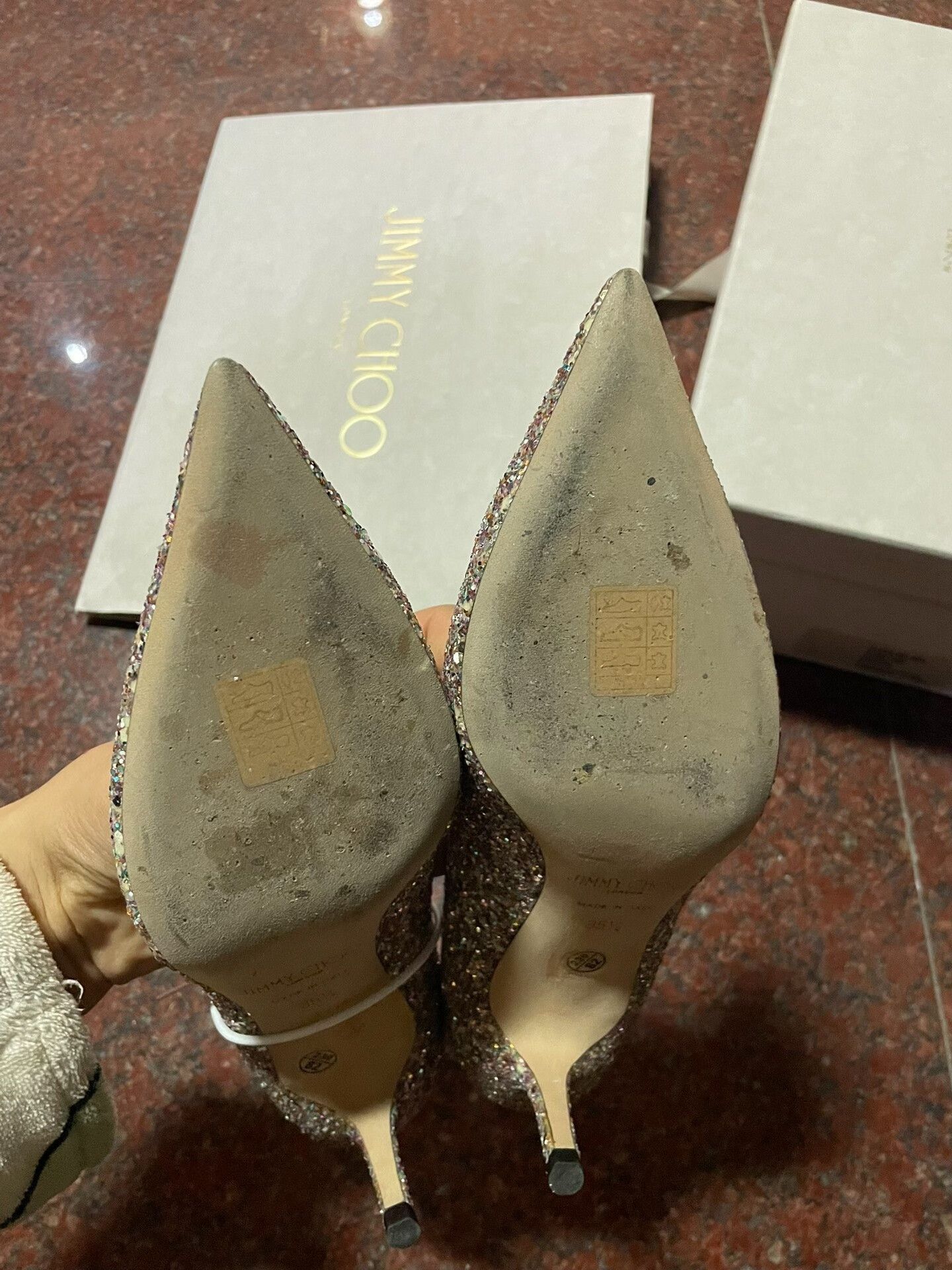 Jimmy Choo Jimmy Choo LOVE 85 Sequin Heels Size US 4.5 / IT 34.5 - 7 Thumbnail