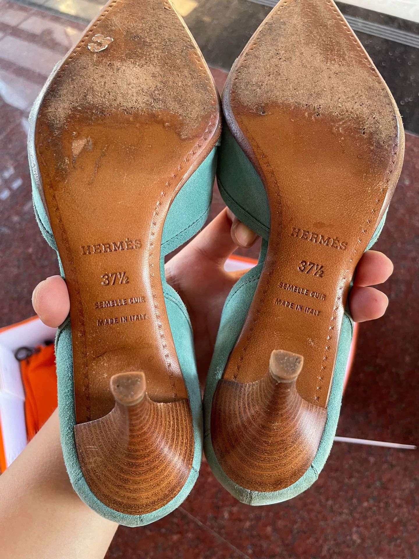 Hermes Hermes Light Green Pointed Heels Size US 6.5 / IT 36.5 - 4 Thumbnail