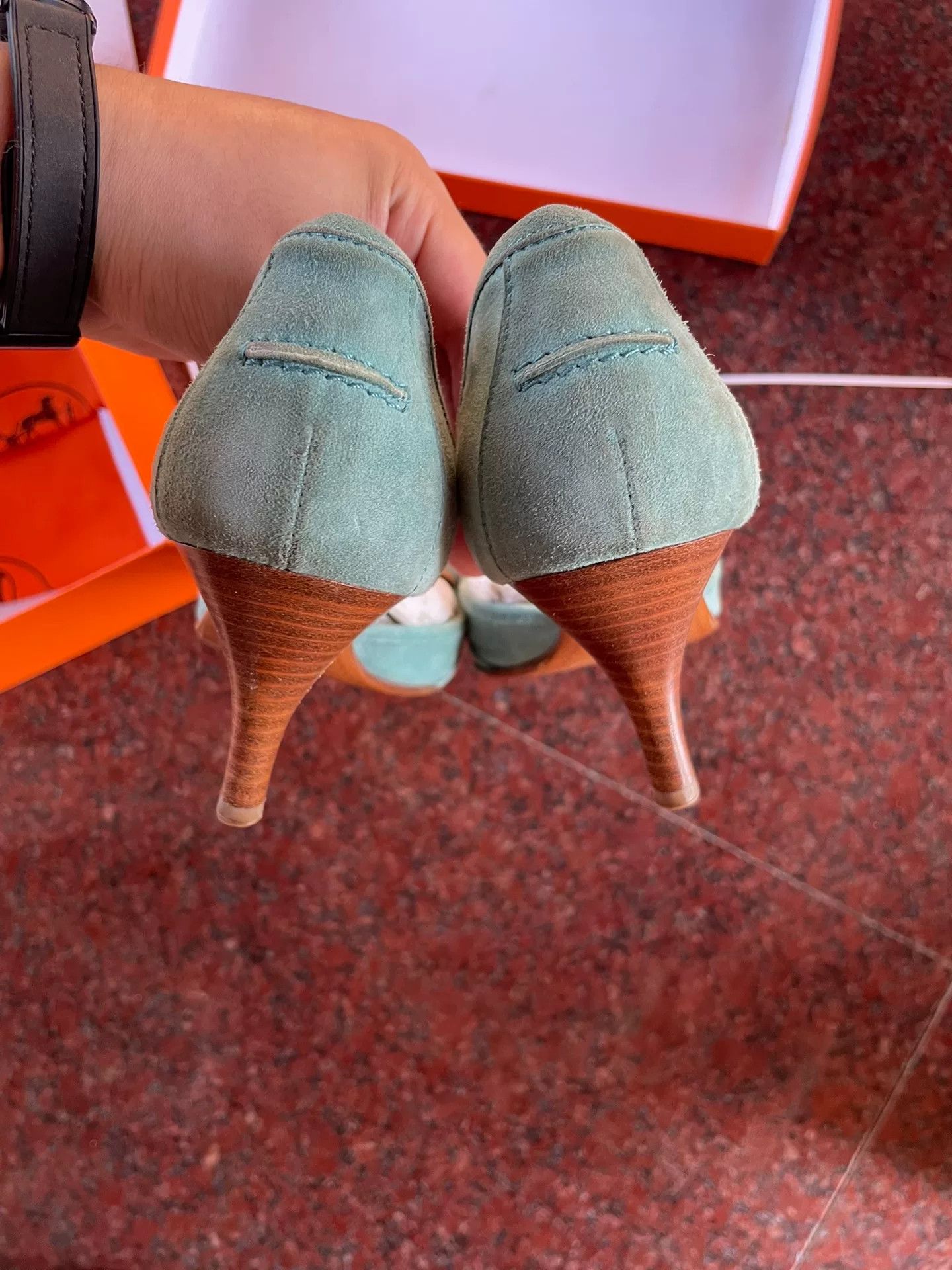 Hermes Hermes Light Green Pointed Heels Size US 6.5 / IT 36.5 - 3 Thumbnail