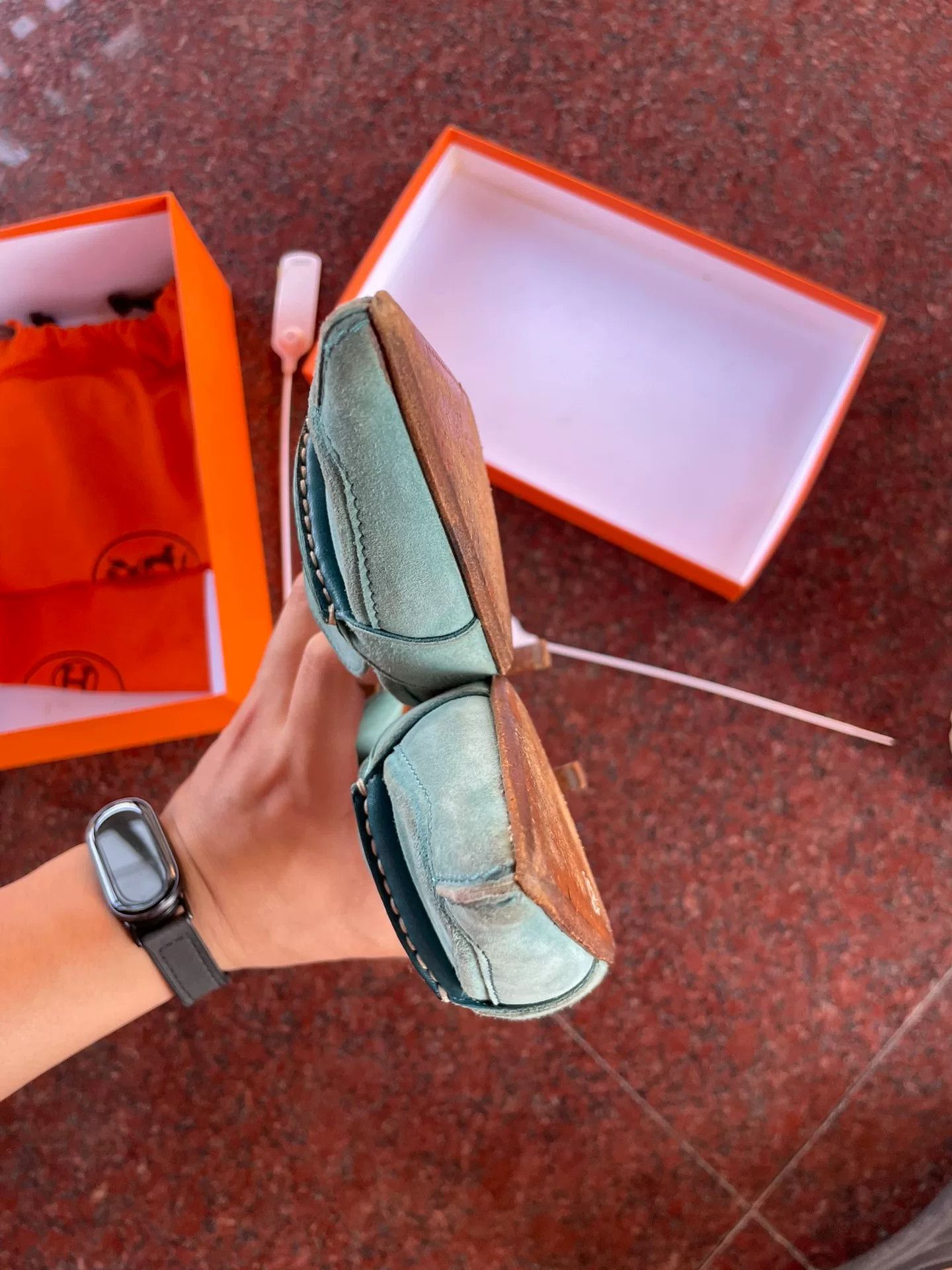 Hermes Hermes Light Green Pointed Heels Size US 6.5 / IT 36.5 - 6 Thumbnail
