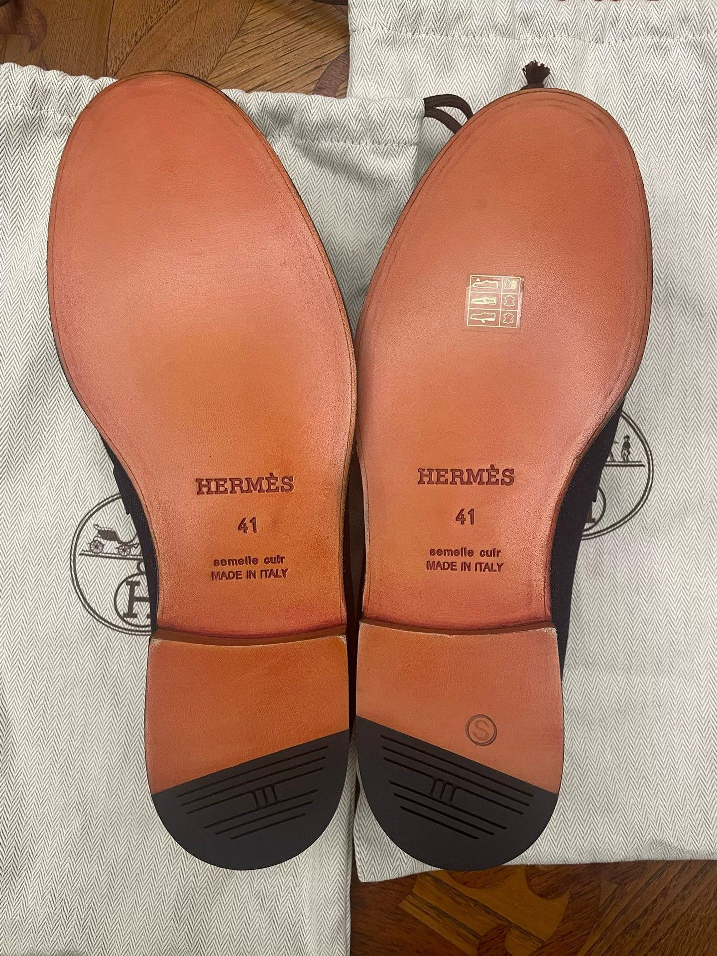 Hermes HERMES Destin Men's Denim Leather Loafers Size US 8 / EU 41 - 6 Thumbnail