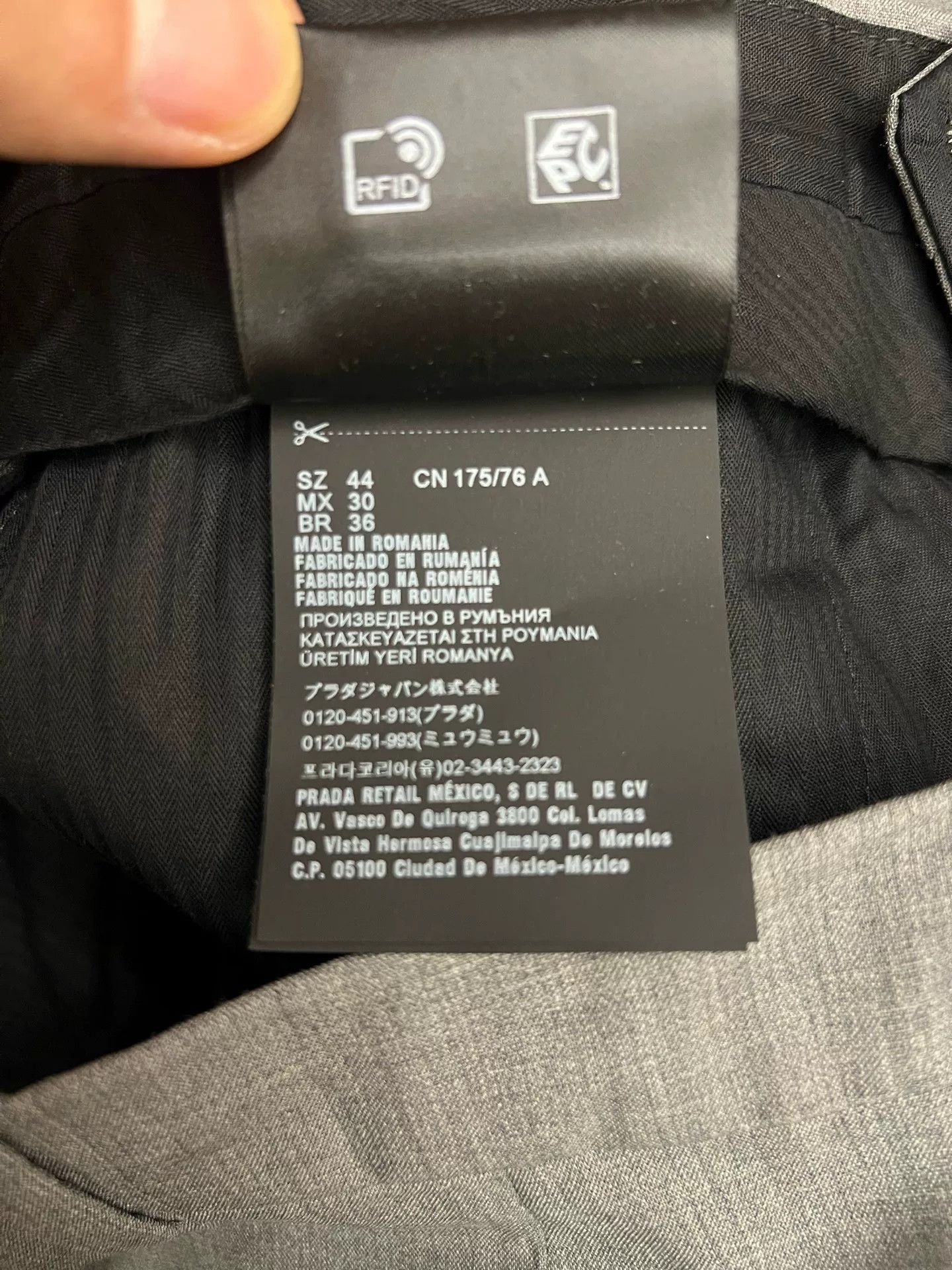 Prada Prada Men's Light Gray Wool Trousers Size US 28 / EU 44 - 5 Thumbnail