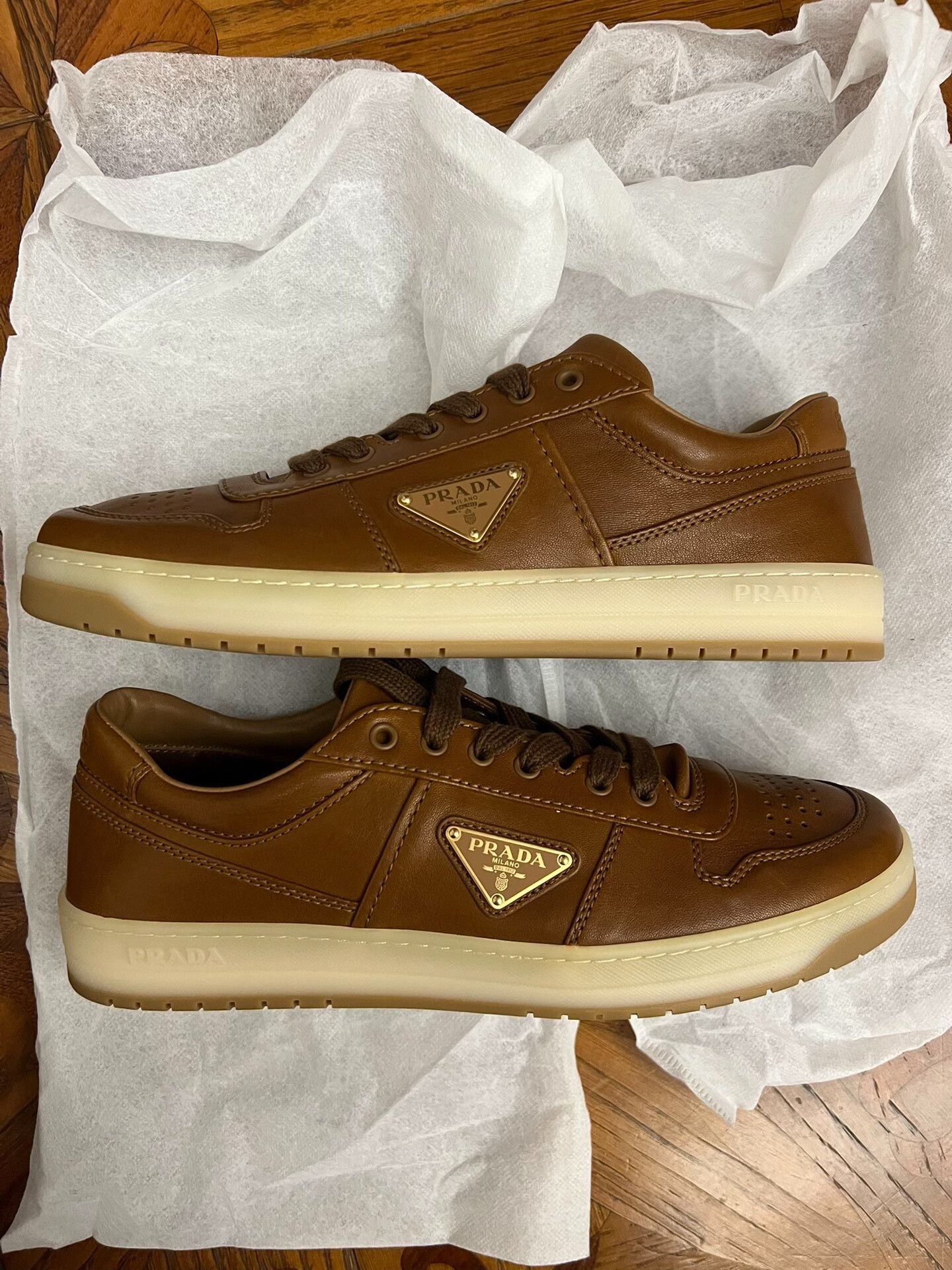 Prada Prada Downtown Leather Low-Top Men's Sneaker Size US 8 / EU 41 - 2 Thumbnail