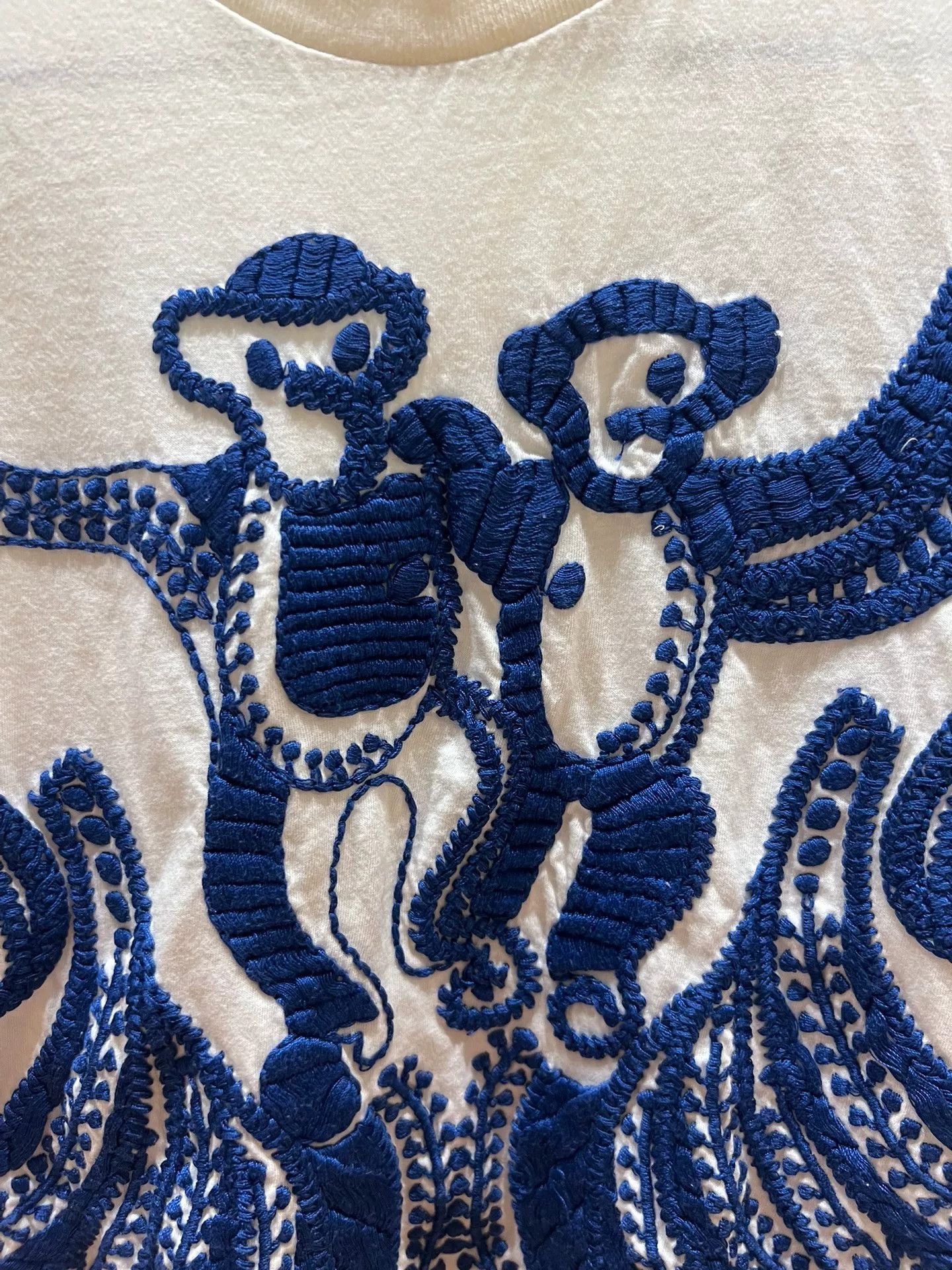 Prada Prada Women's White Embroidered T-Shirt Size S / US 4 / IT 40 - 5 Thumbnail