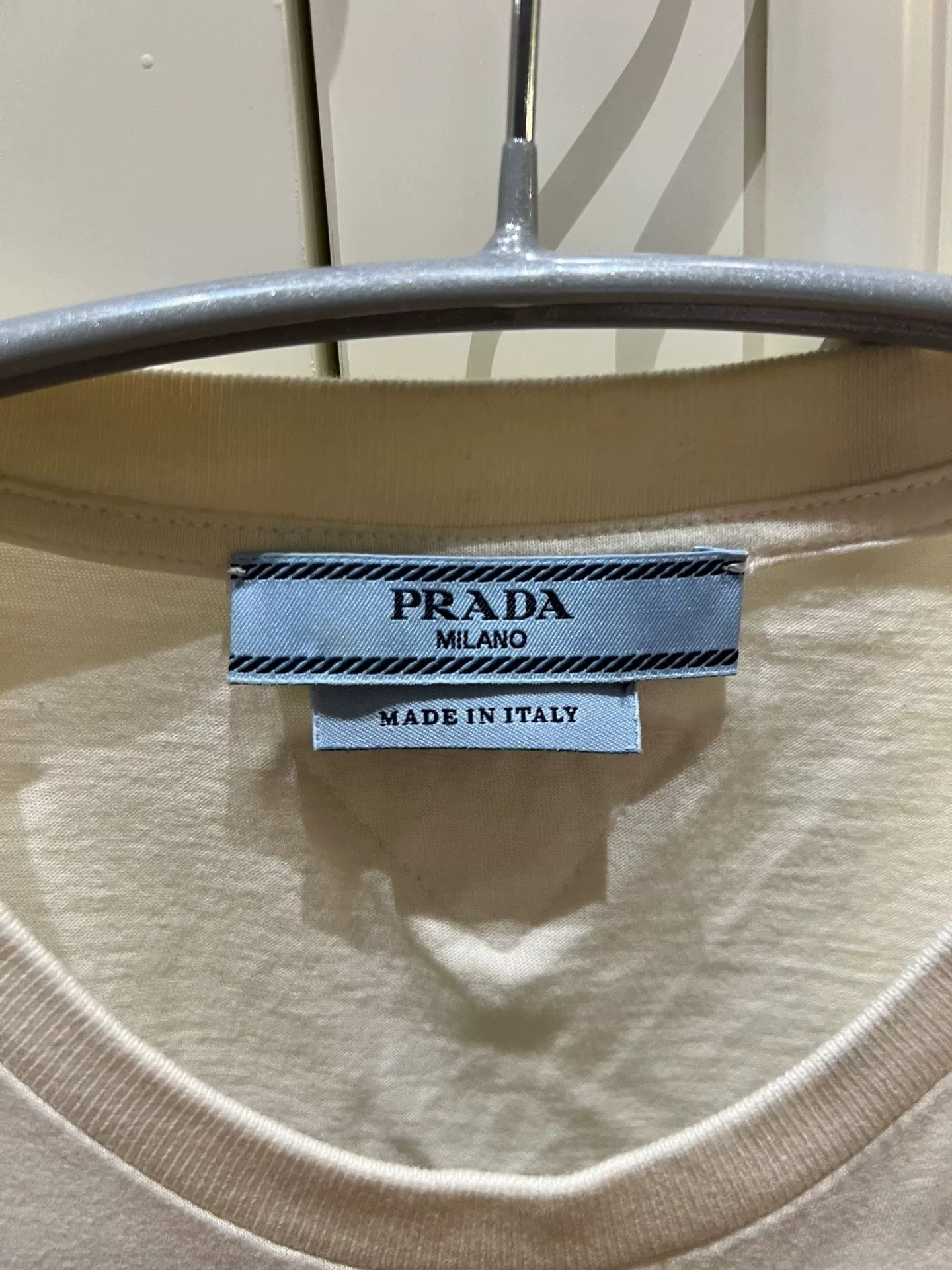 Prada Prada Women's White Embroidered T-Shirt Size S / US 4 / IT 40 - 3 Thumbnail