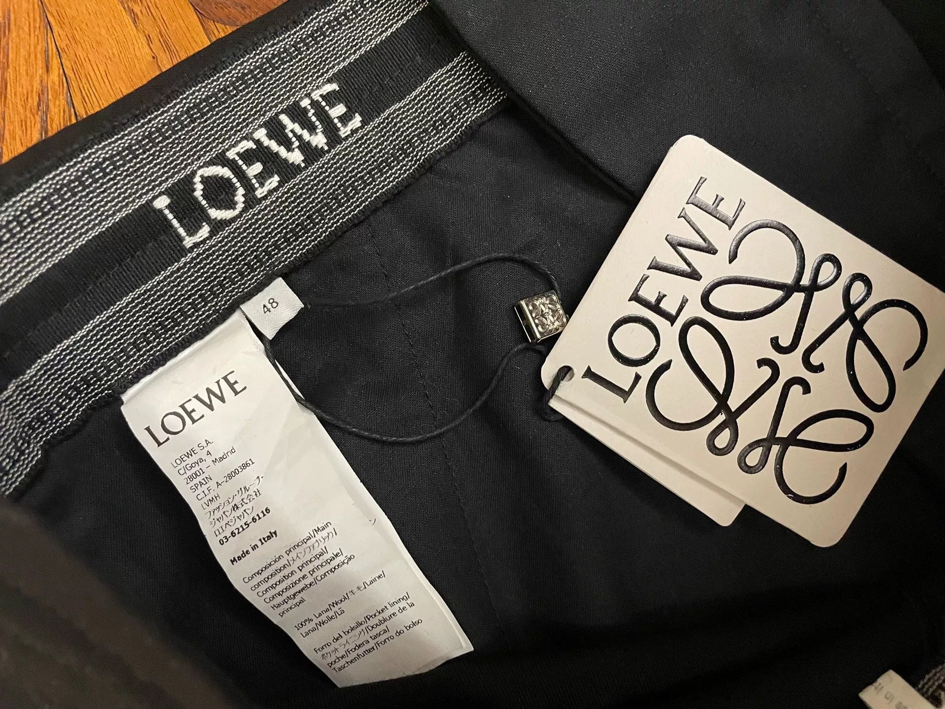 Loewe Loewe Men's Black Wool Track Pants Size US 32 / EU 48 - 4 Thumbnail