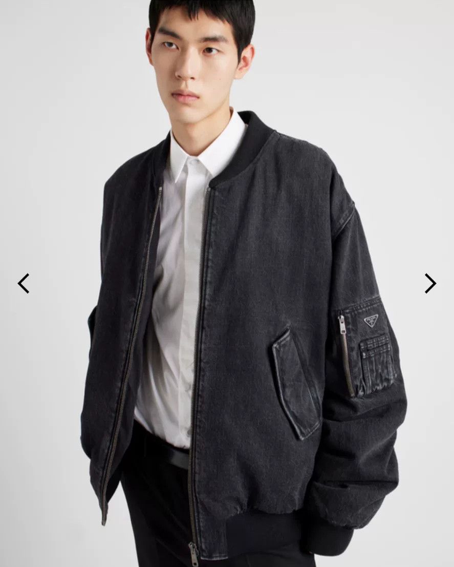 Prada Prada Men's Washed Denim Bomber Size US S / EU 44-46 / 1 - 8 Thumbnail