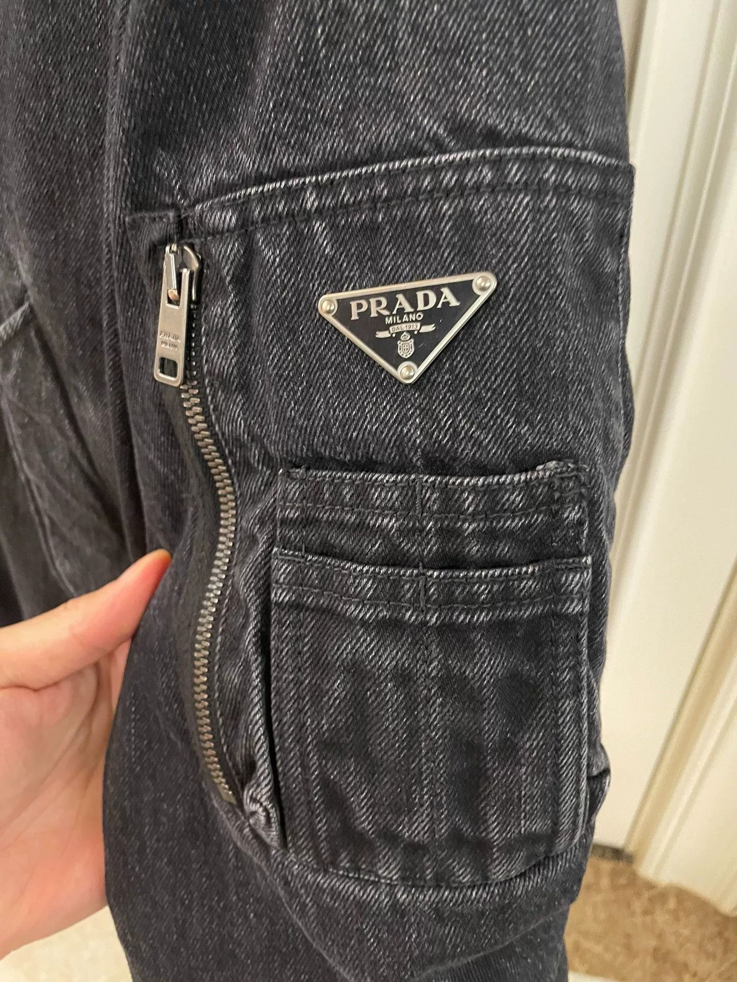Prada Prada Men's Washed Denim Bomber Size US S / EU 44-46 / 1 - 3 Thumbnail